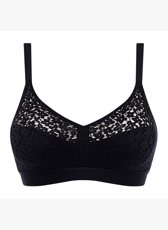 Non-wired support bra with cups | Black by CHANTELLE Non-wired support bra with cups Black