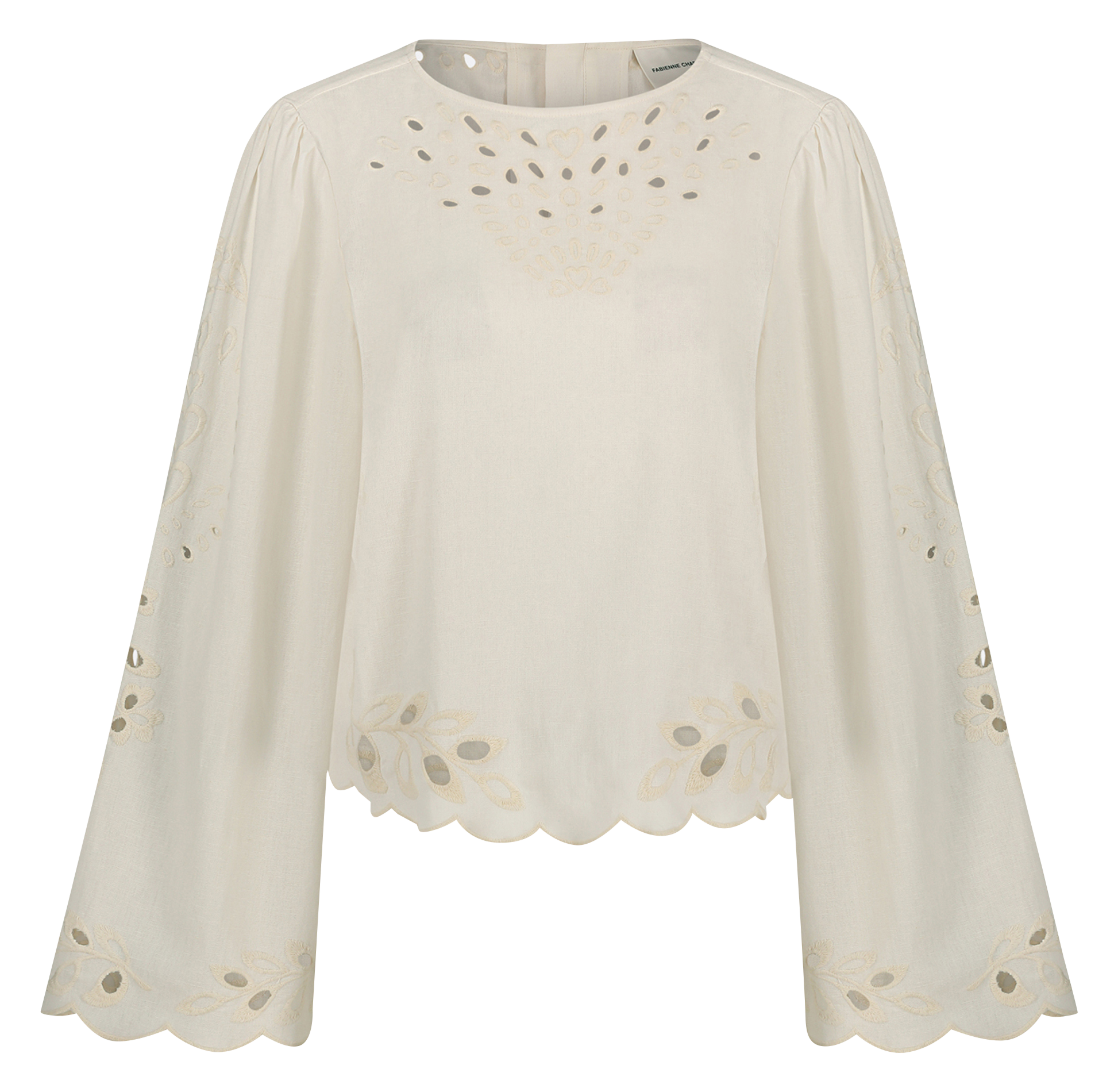 Straight blouse in embroidered blended organic cotton FABIENNE CHAPOT White