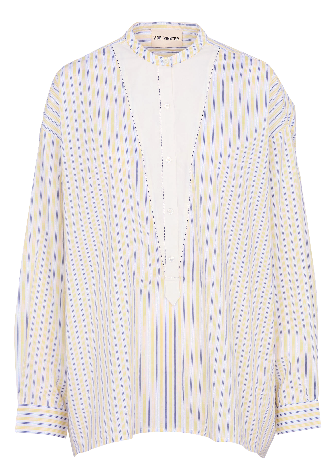 Loose-fit striped cotton blouse V DE VINSTER Yellow