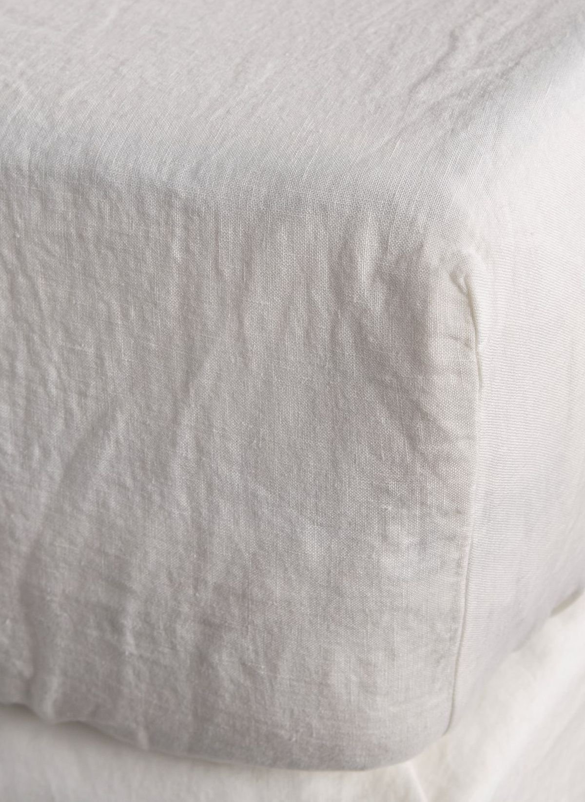 Washed linen fitted sheet TODAY LINGE DE MAISON White