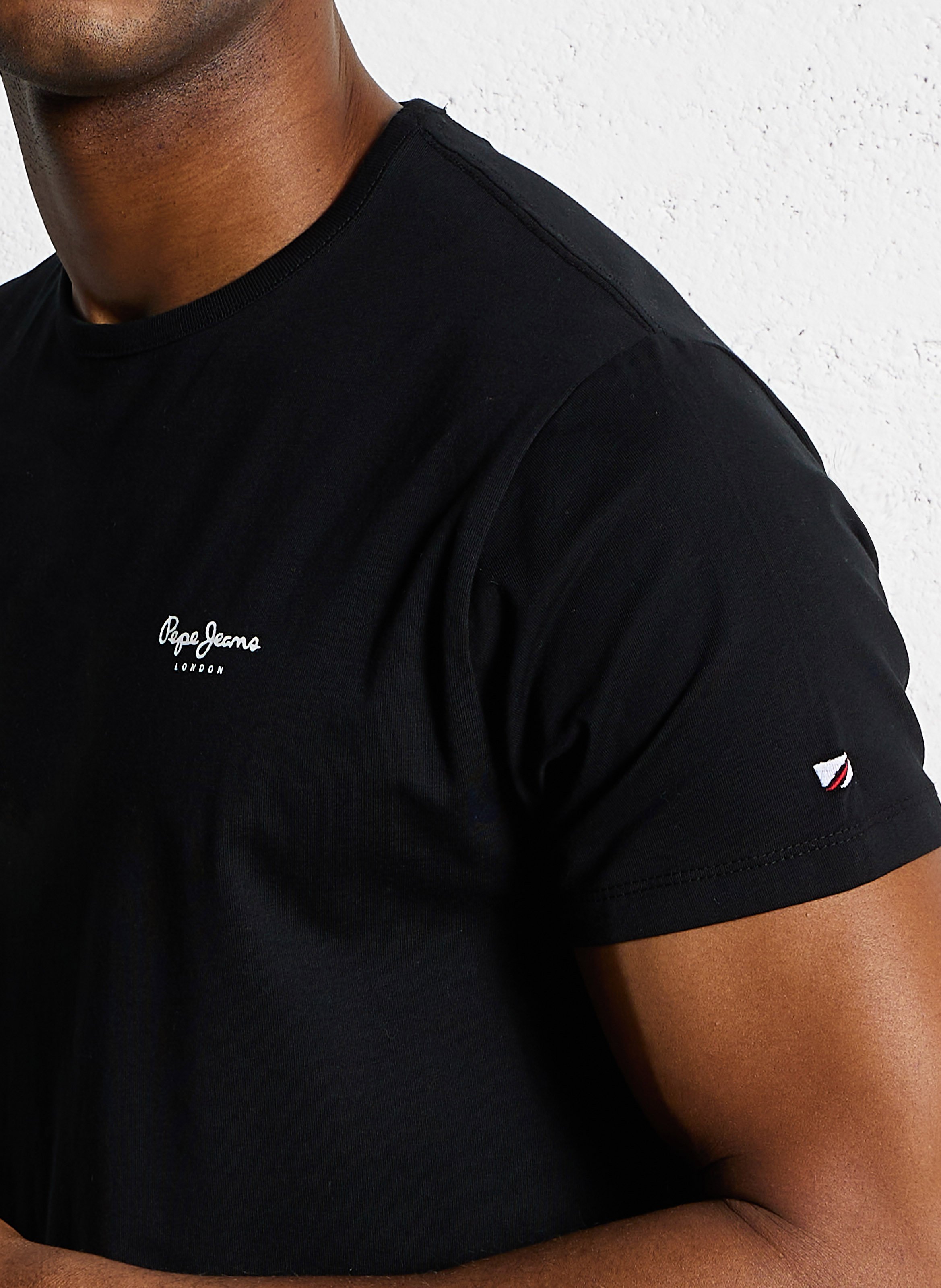 Straight t-shirt in blended cotton PEPE JEANS Black