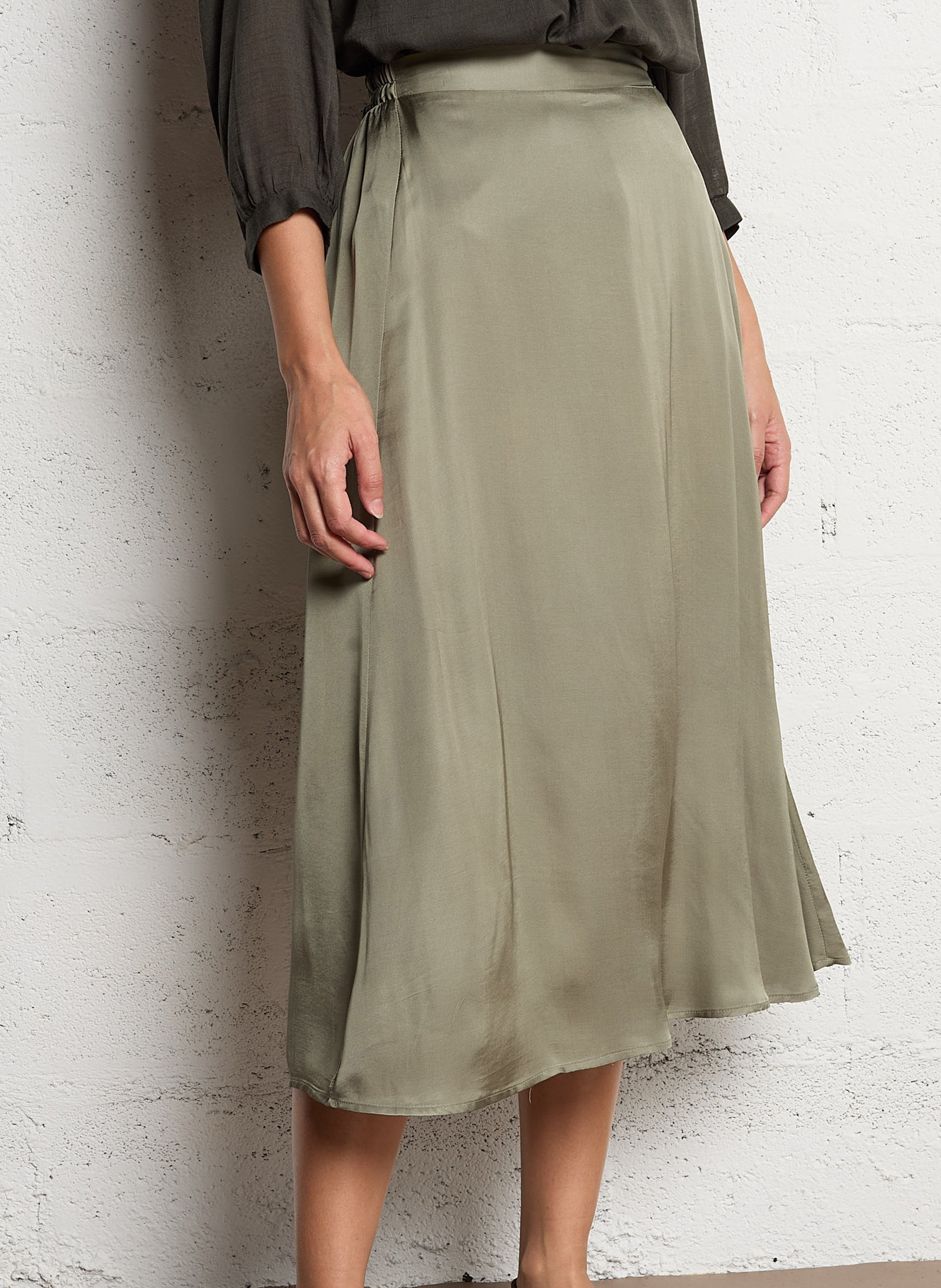 Midi mesh skirt with beads Blanc Essentiel Antwerp - Women