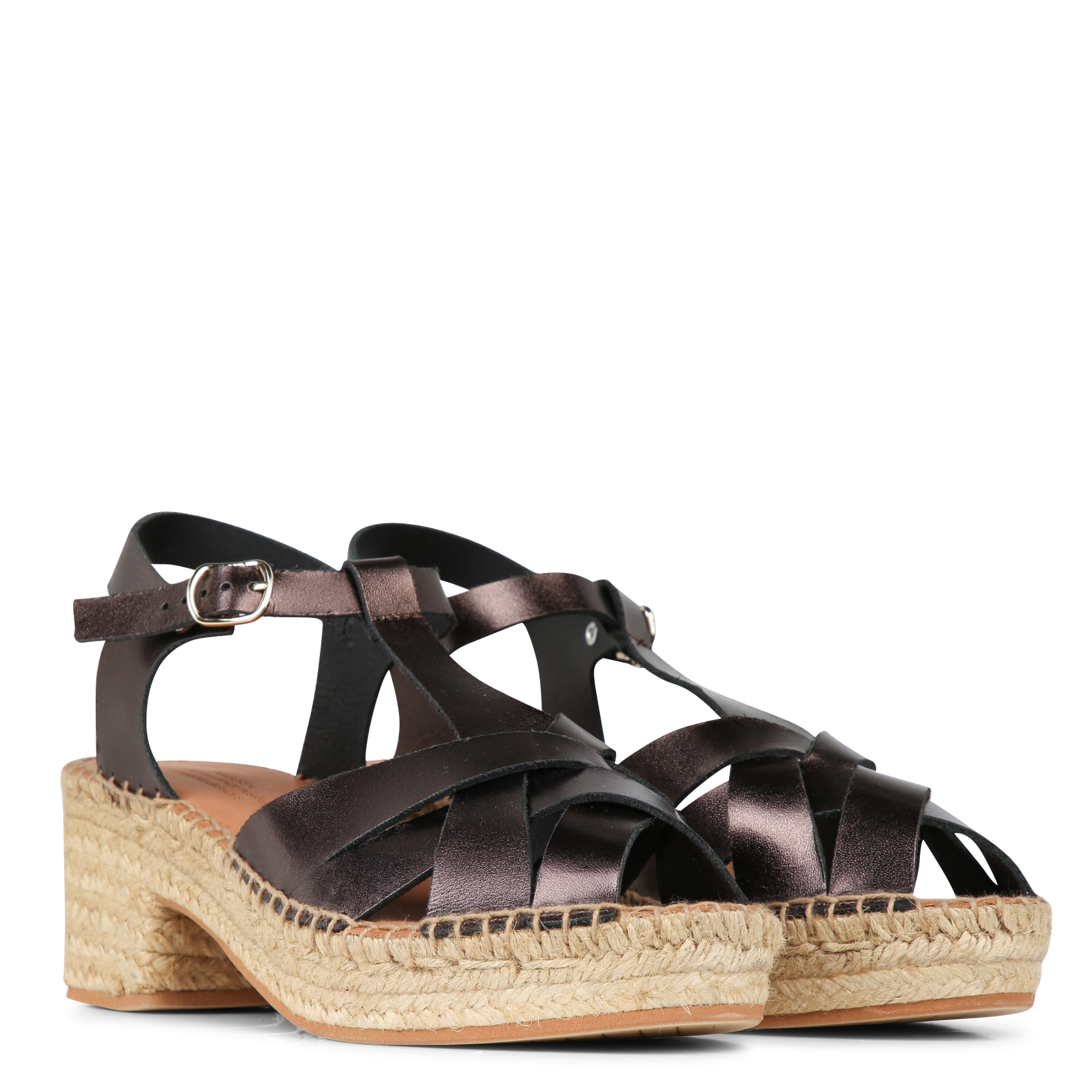 Espadrilles van leer NAGUISA Bruin