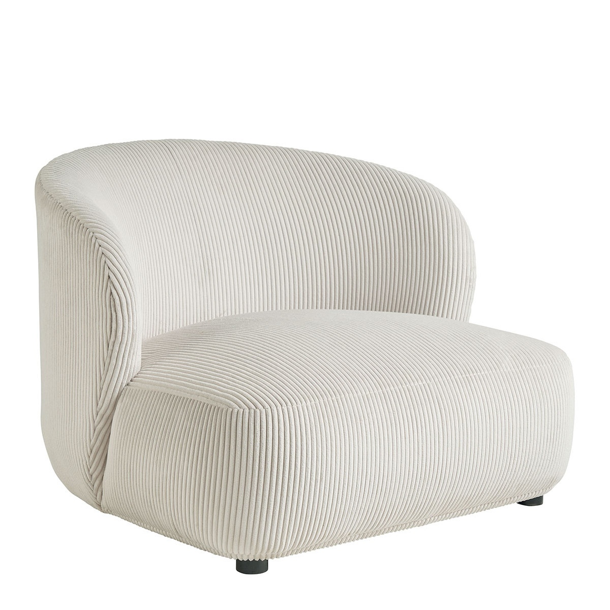 Large corduroy Lisette armchair - cream BLANC D'IVOIRE Beige
