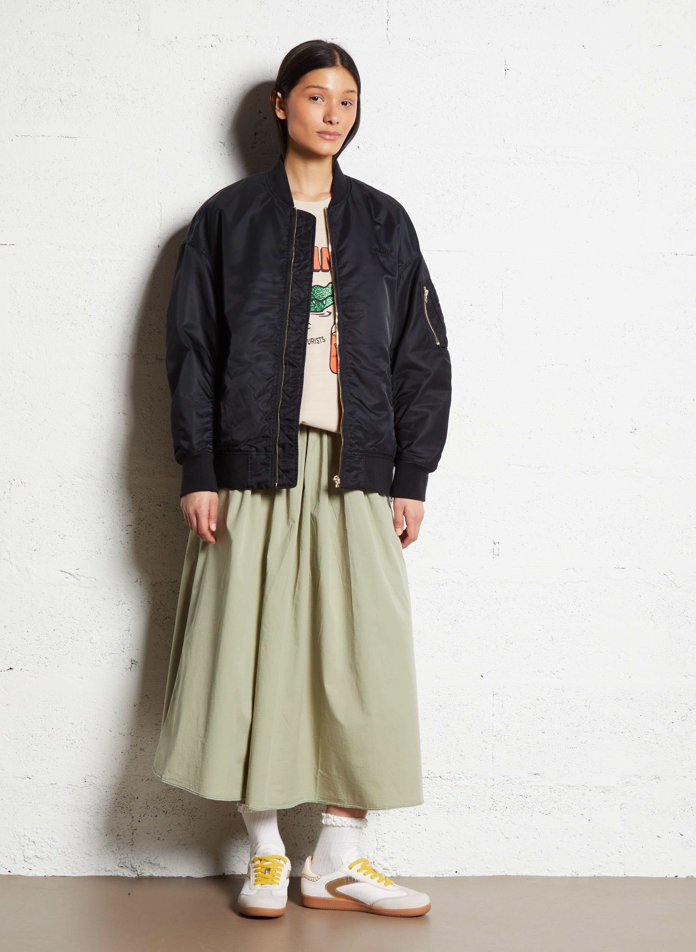 Veste col teddy  SCHOTT Noir