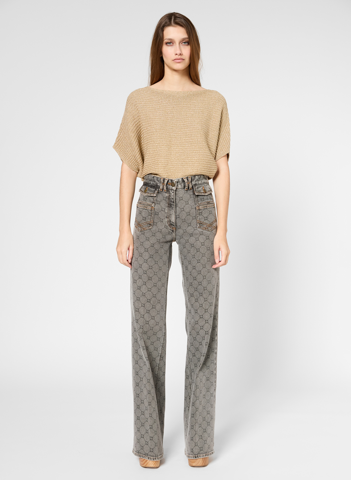 Straight cotton-blend pants GERARD DAREL Grey