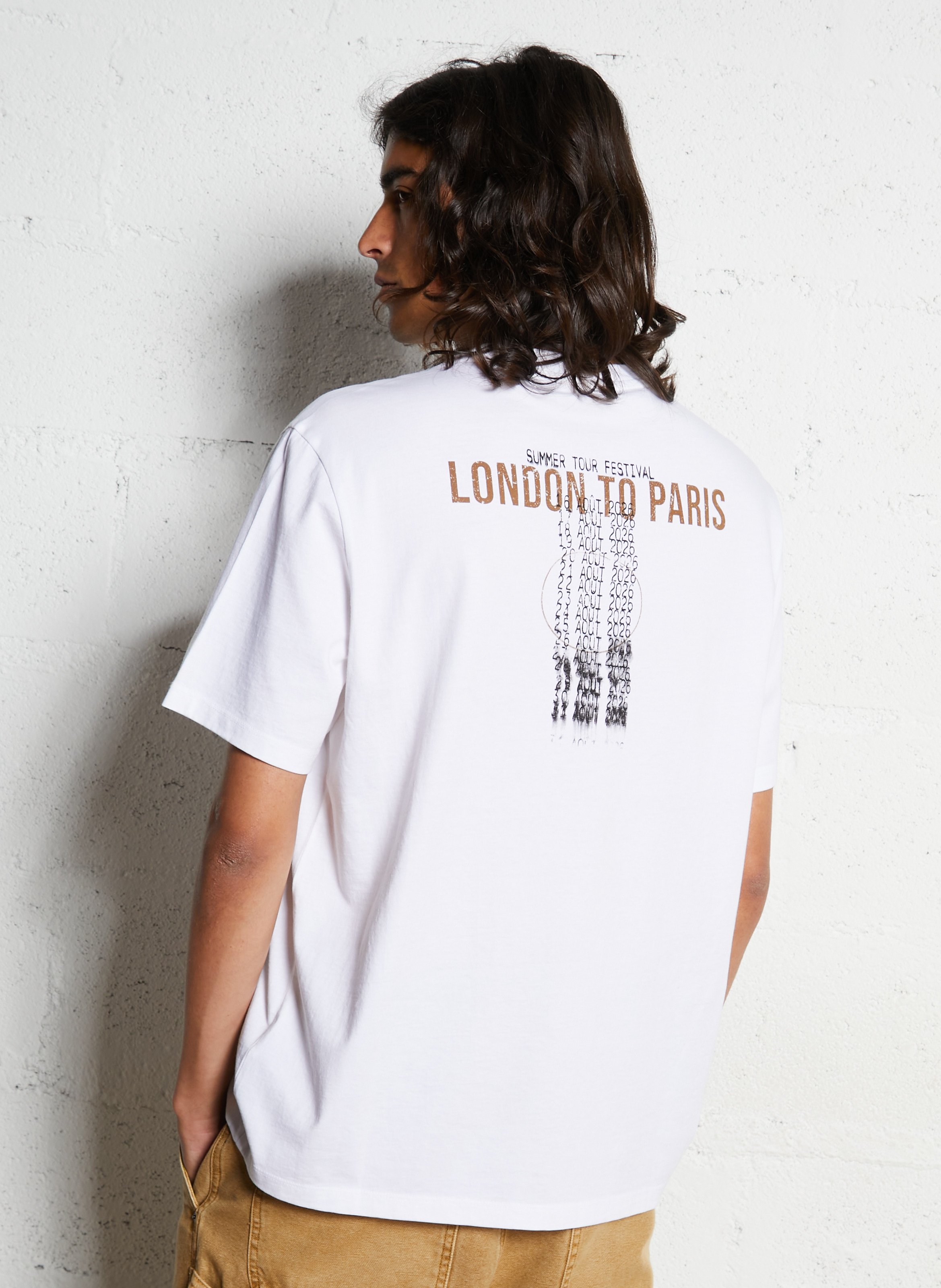 T-Shirt mit geradem Schnitt und großem Rückenprint IKKS Weiss