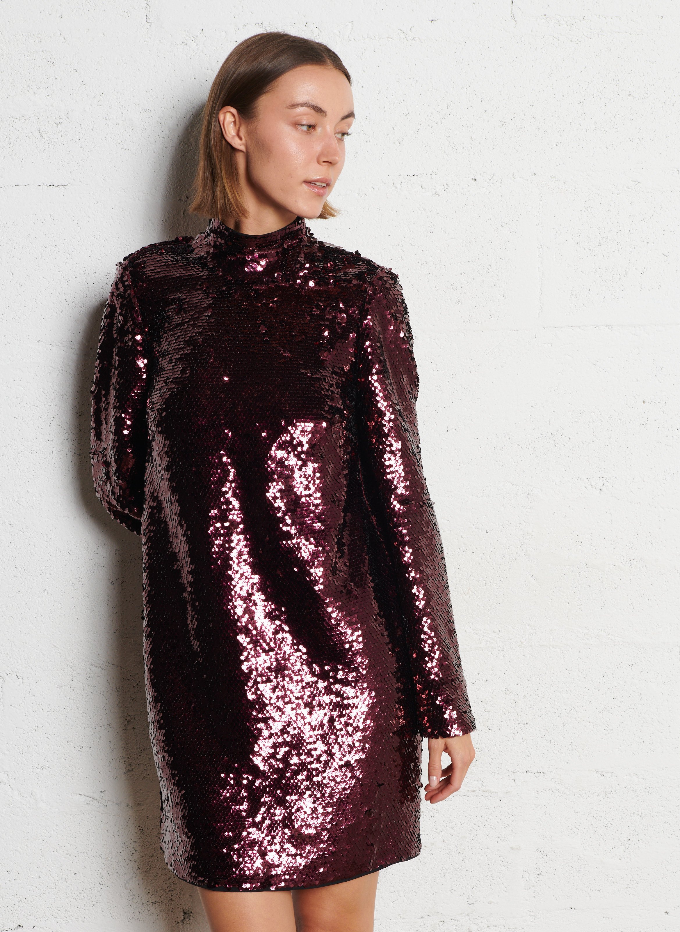 Dress with sequins IKKS Purple