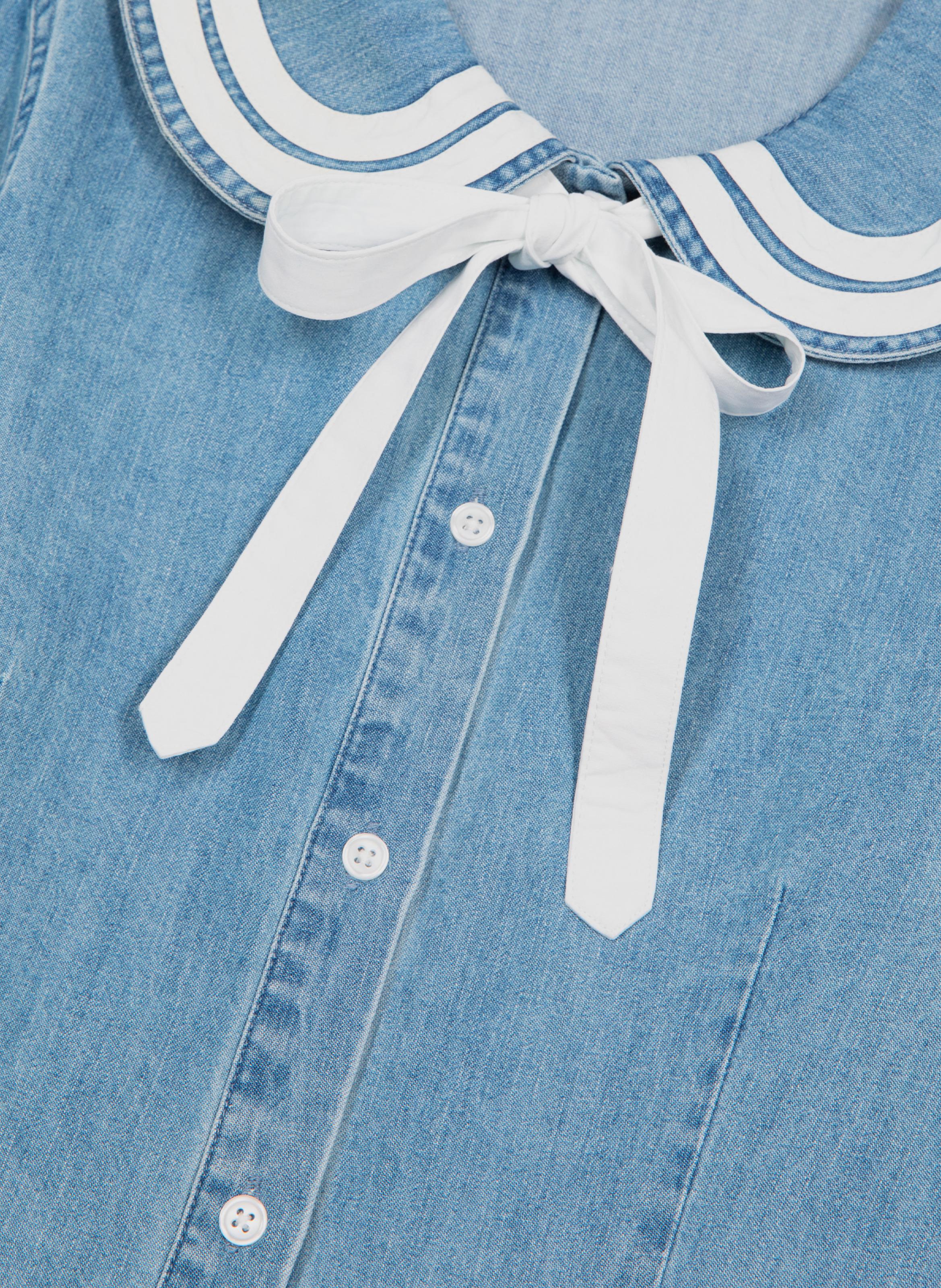 Denim Peter Pan collar shirt THE KOOPLES Blue