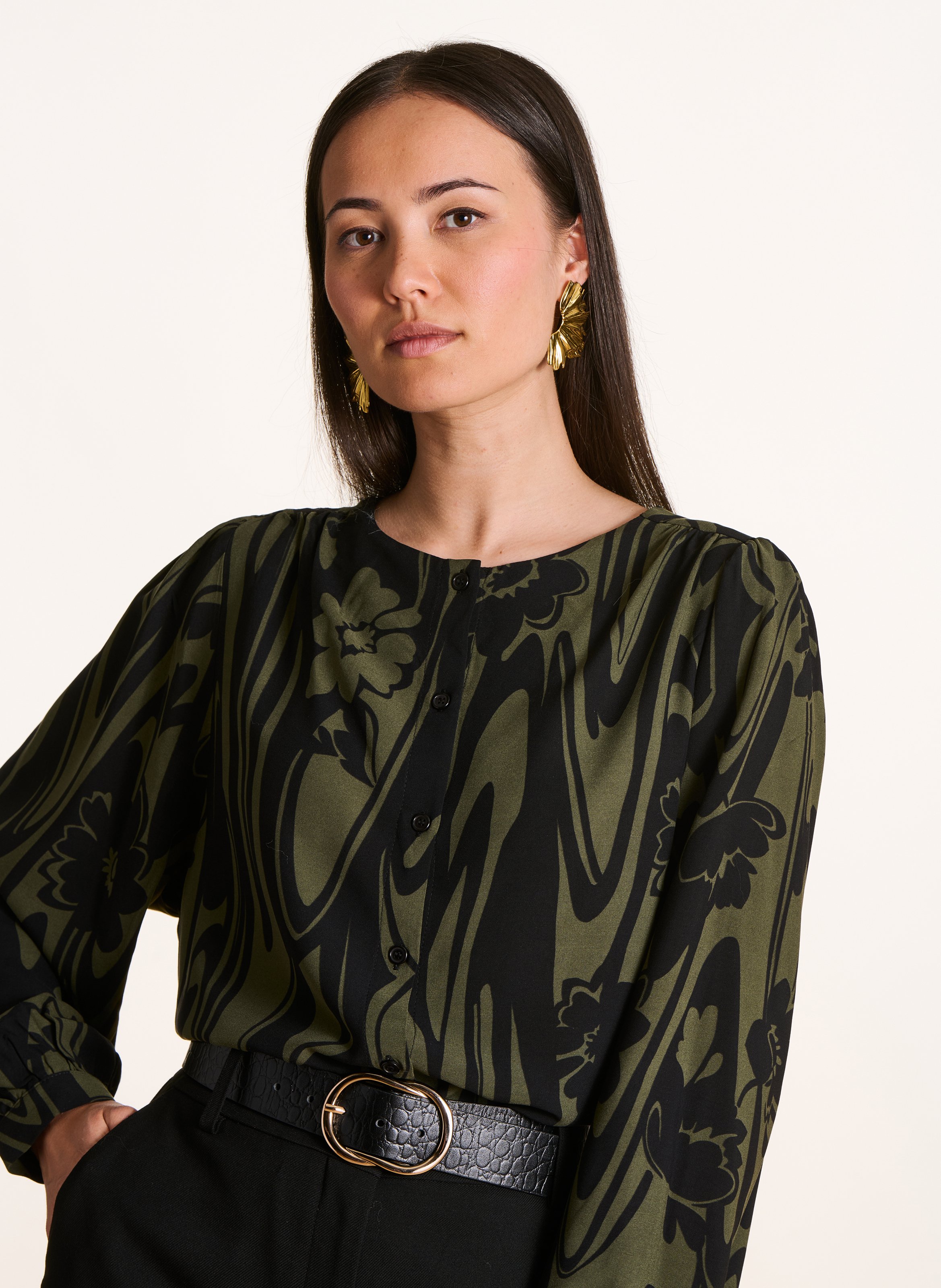 Straight round-neck shirt LA FEE MARABOUTEE Multicolored