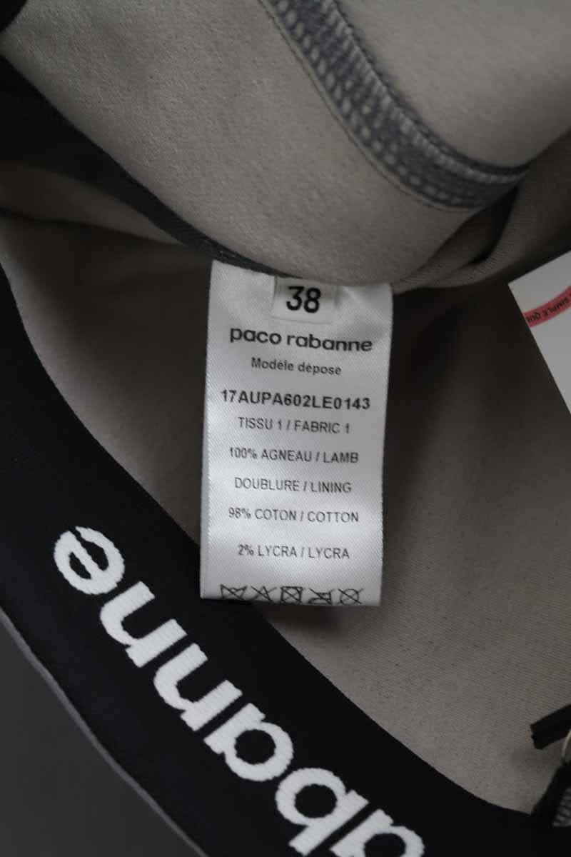 Leather legging trousers PACO RABANNE - Seconde Main Grey