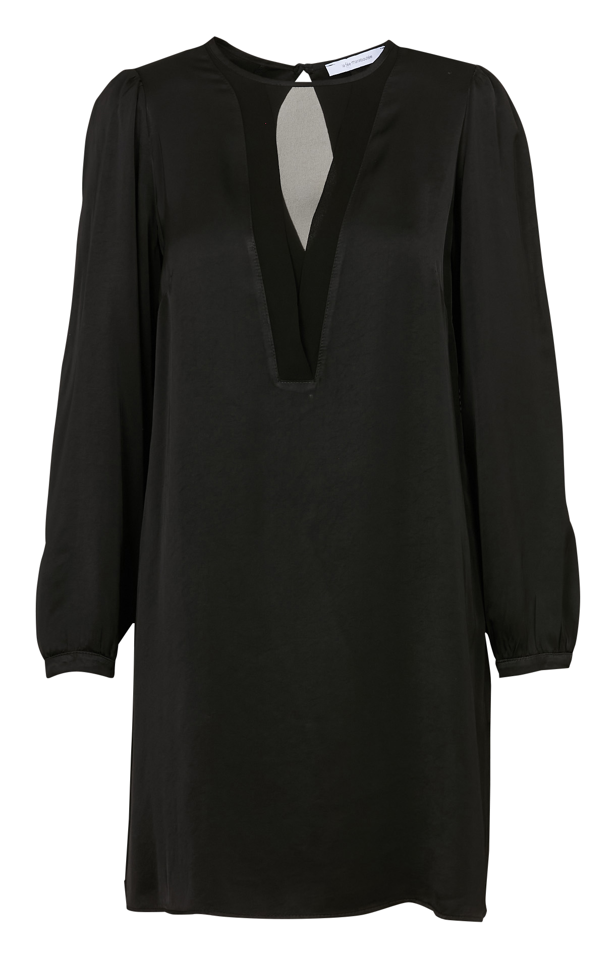 Robe courte col rond LA FEE MARABOUTEE Black