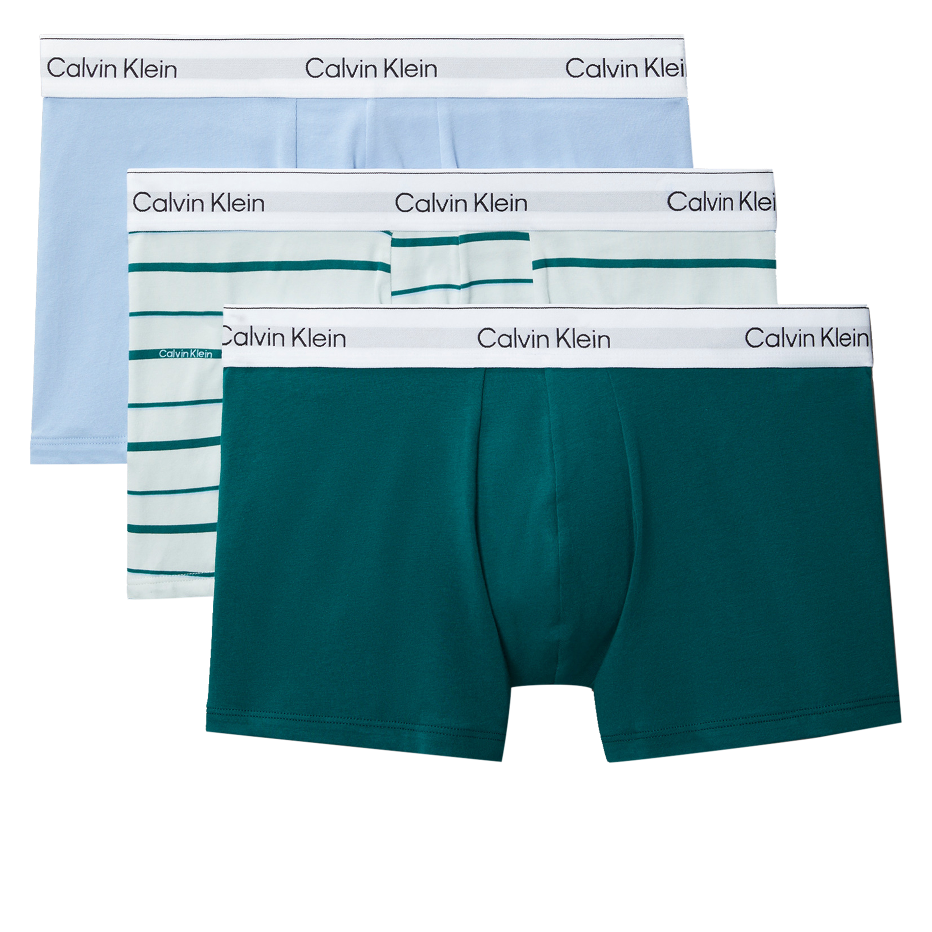 3er-Pack Boxershorts aus Baumwoll-Mix CALVIN KLEIN UNDERWEAR Grun