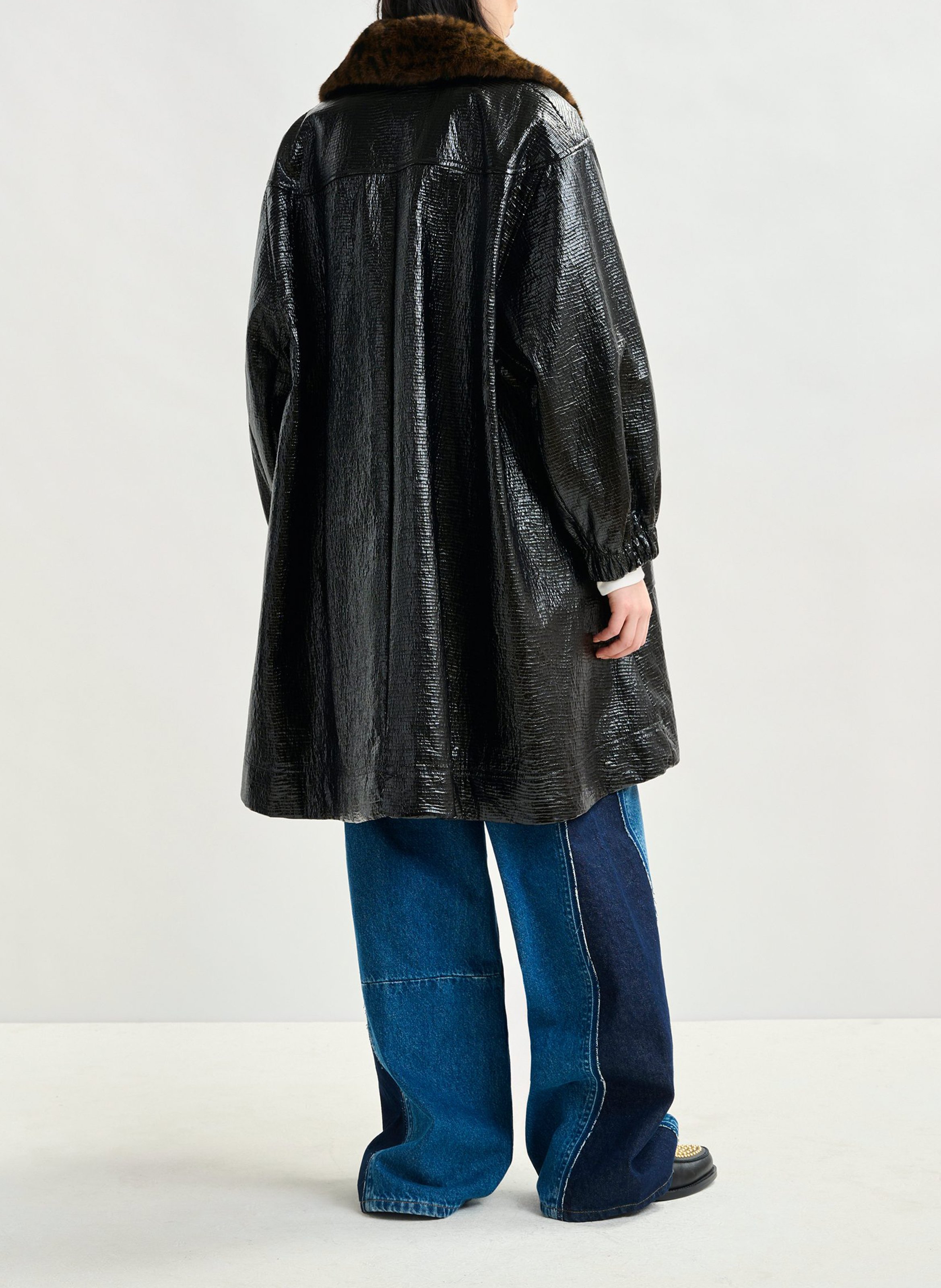 Manteau col effet fourrure  ESSENTIEL ANTWERP Bleu