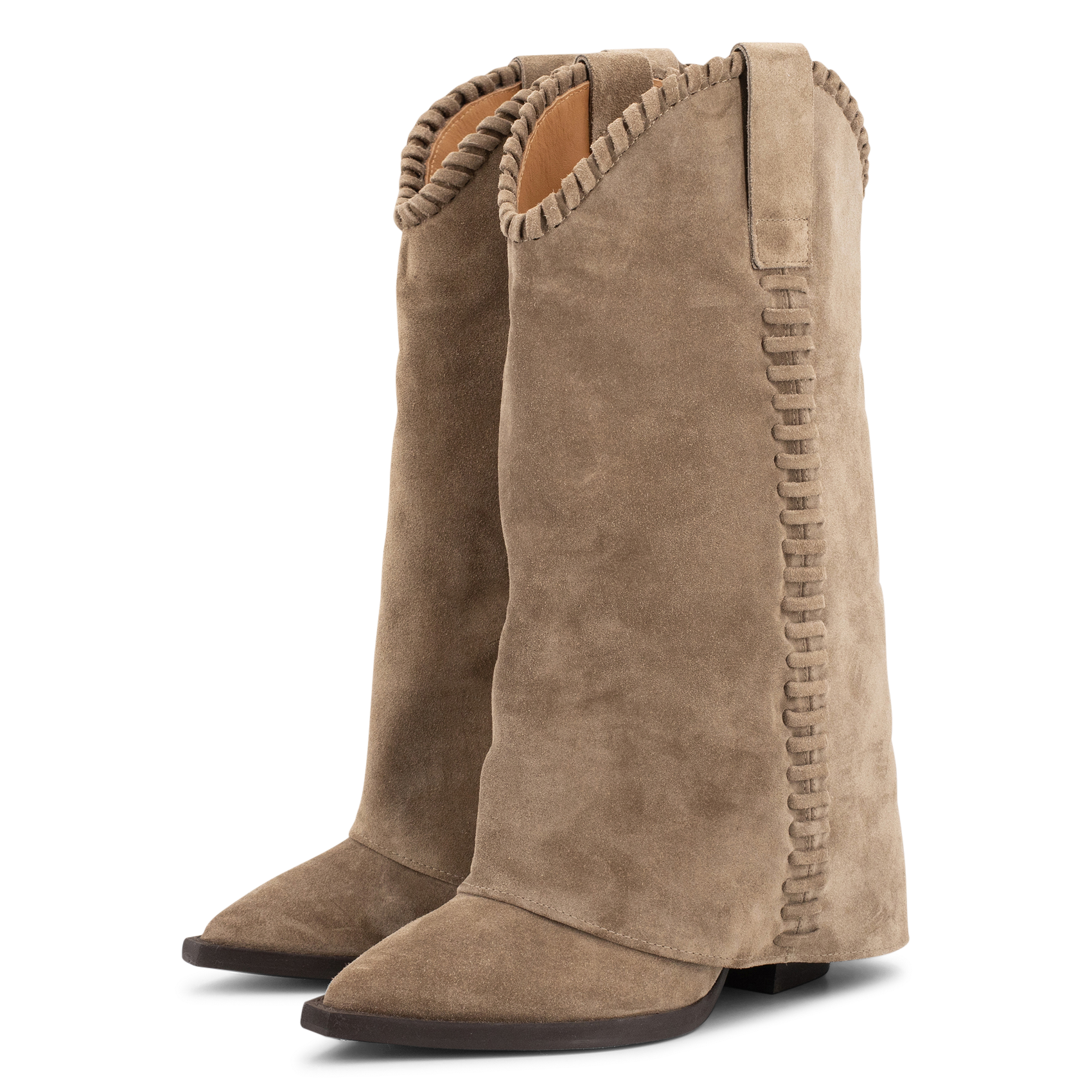 Bottes à talons en suède TORAL Marron