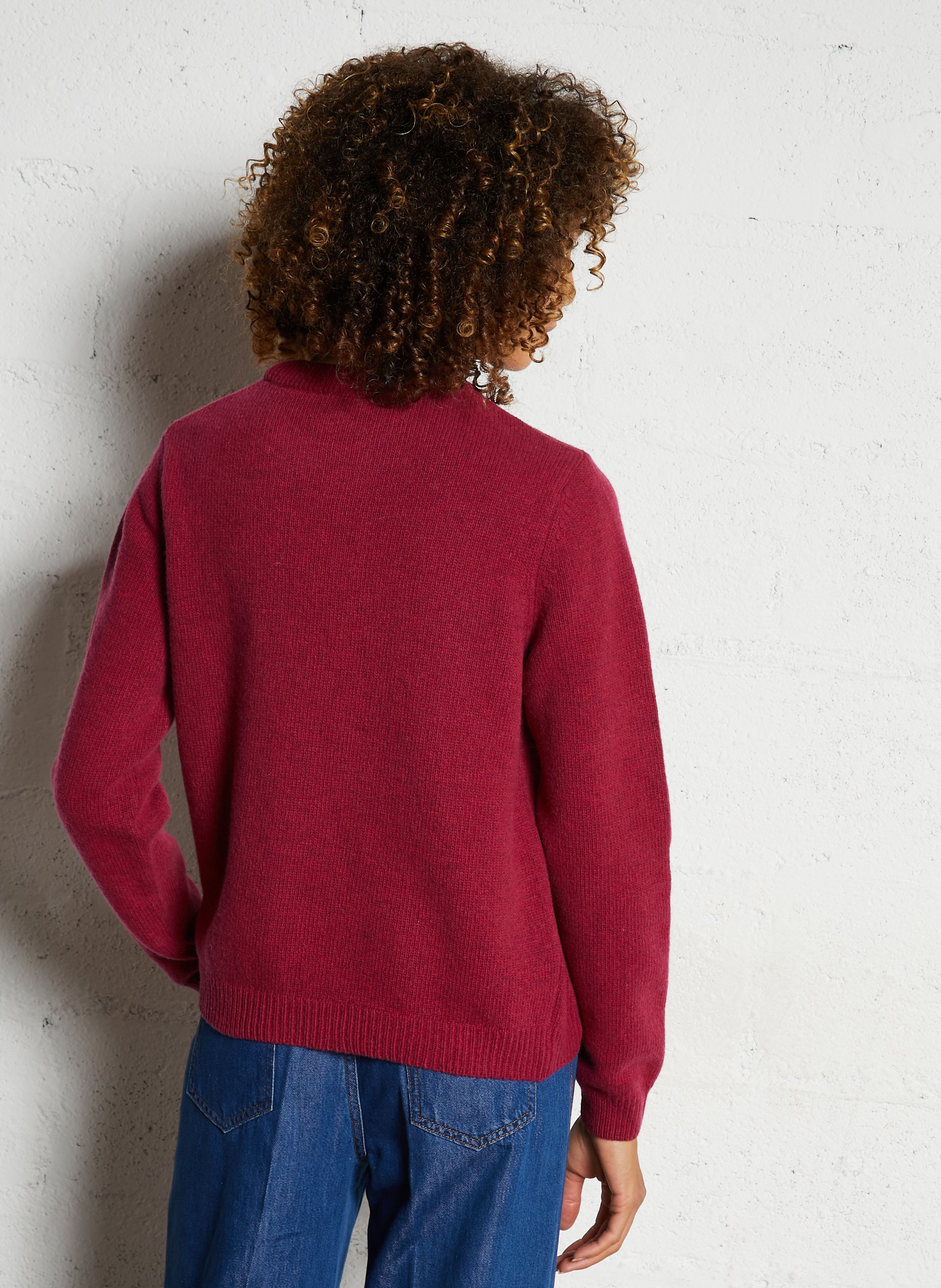 Pull droite col rond en laine mélangée ARMOR LUX Rouge