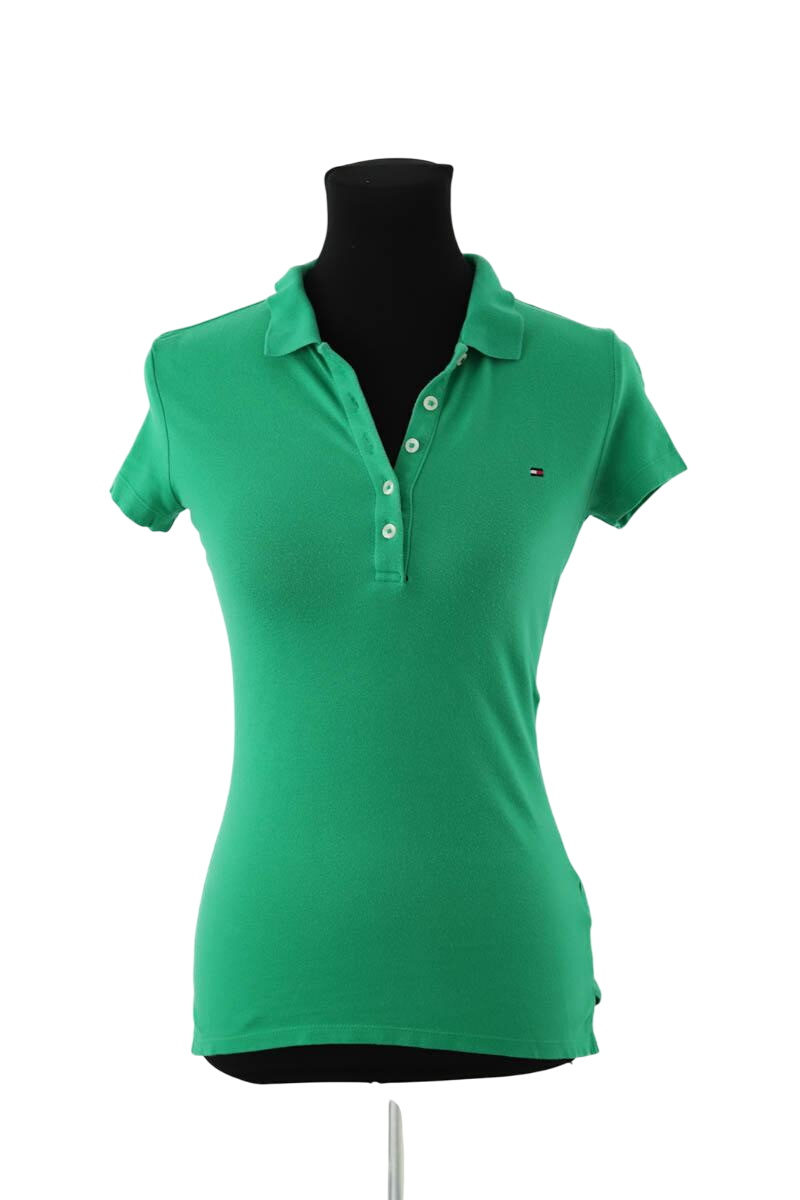Cotton polo shirt TOMMY HILFIGER - SECONDE MAIN Green