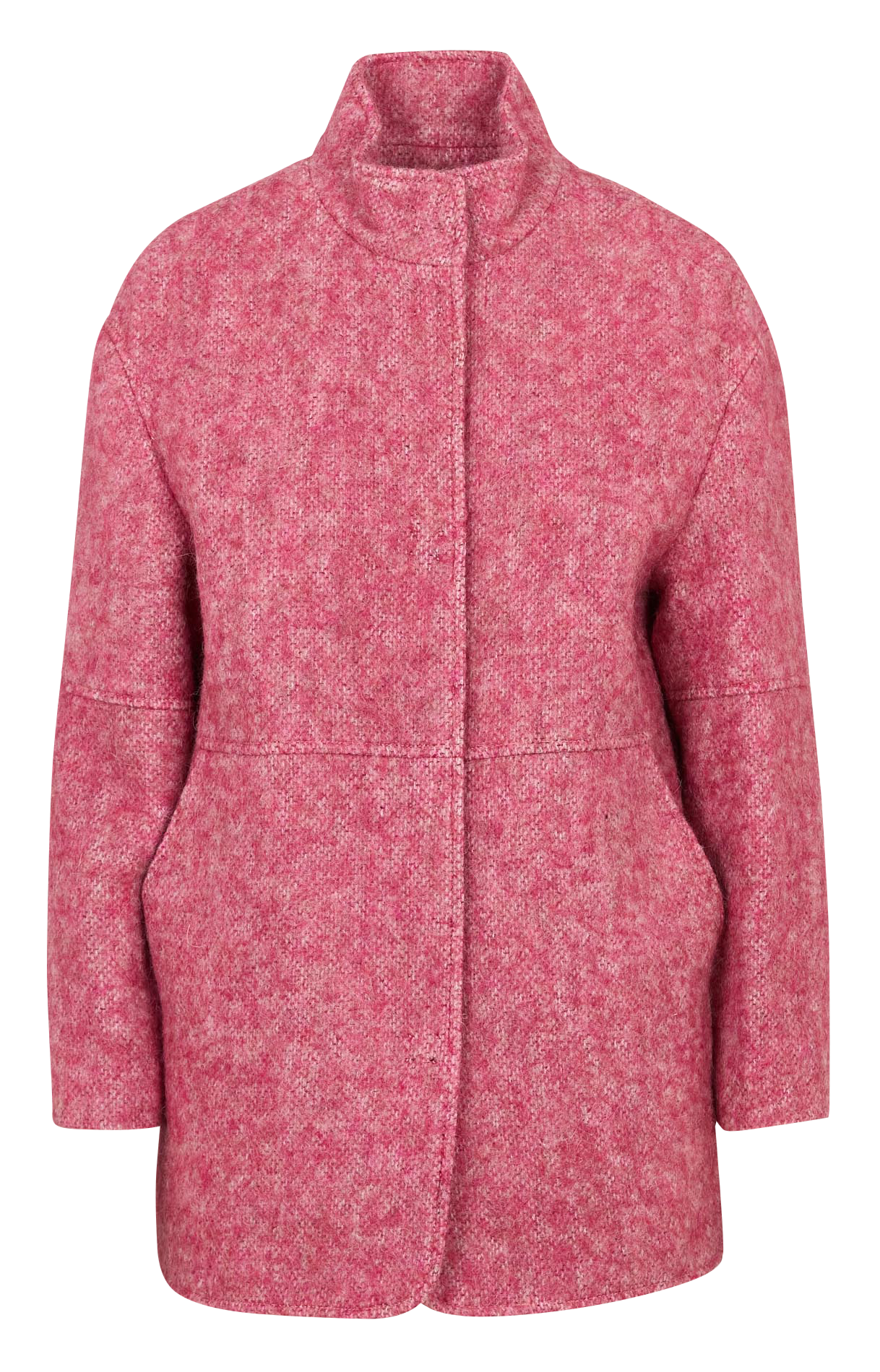 Solid straight coat with high collar MAISON 123 Red