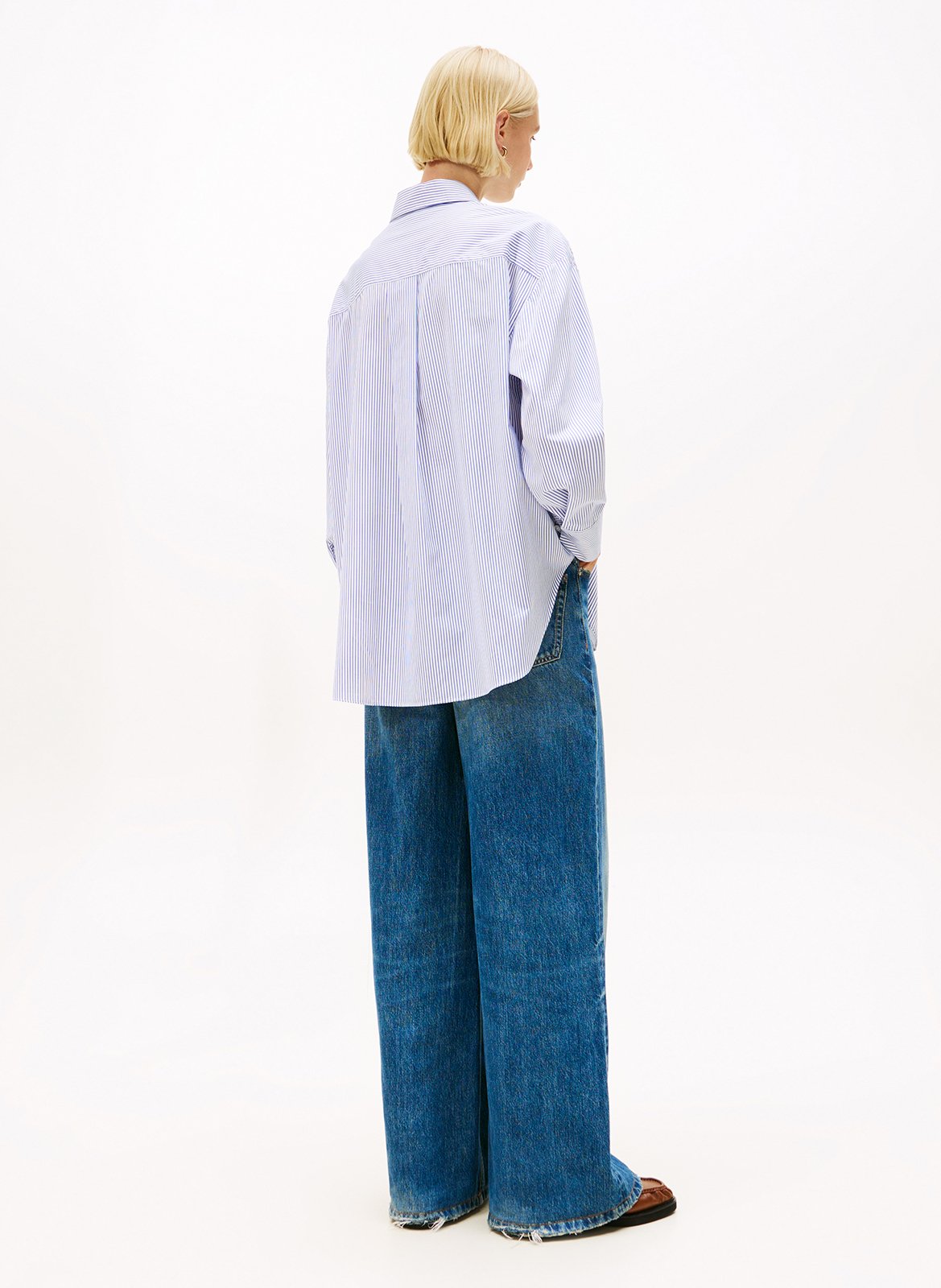 Chemise oversize col classique en coton TOMMY HILFIGER Bleu