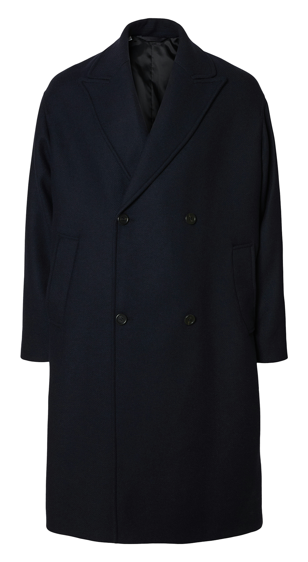 Manteeau en laine recyclée col tailleur SELECTED Bleu