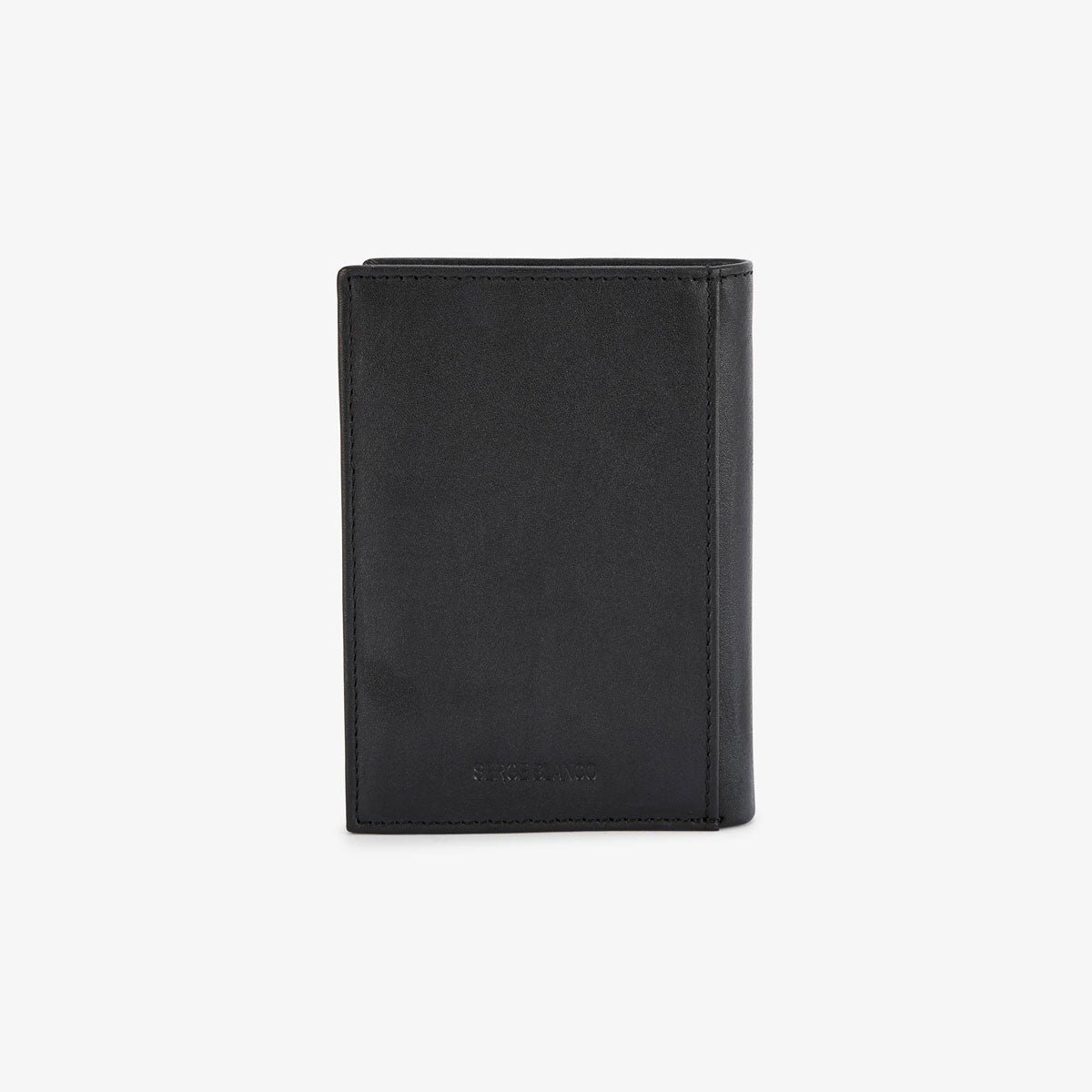 Leather wallet with embossed logo SERGE BLANCO Black