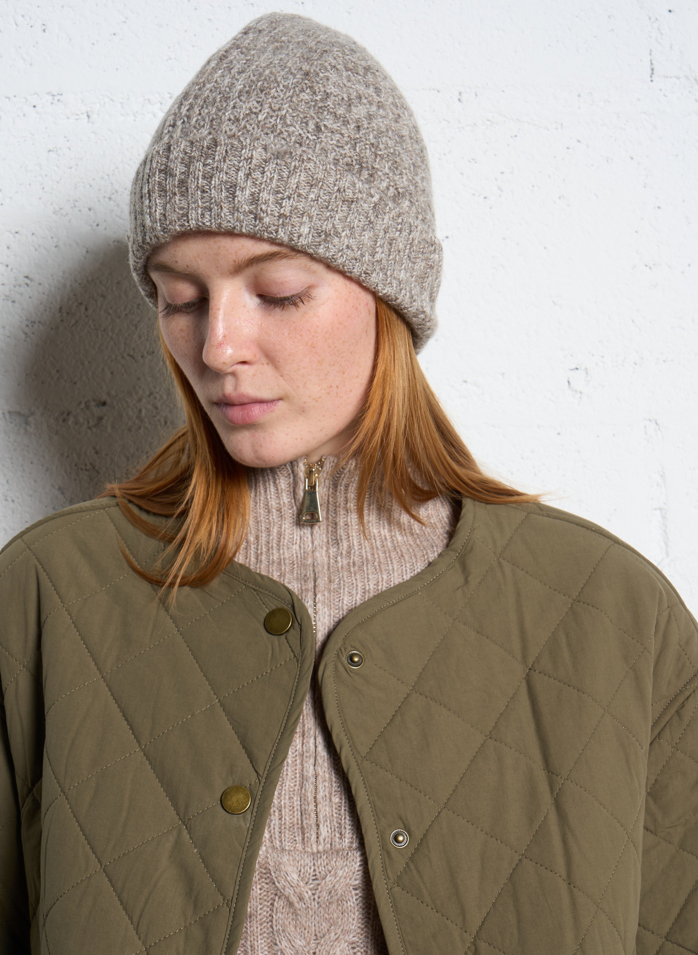 Bonnet chiné en laine mélangée MAISON 123 Gris