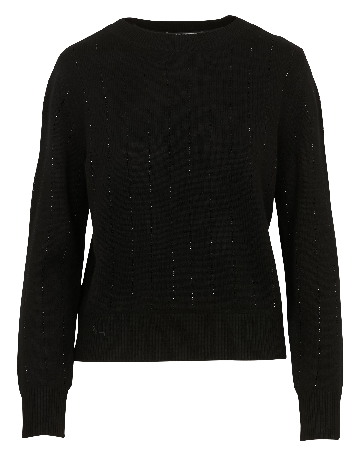 Rundhalsausschnitt-Pullover mit Strass aus Merinowolle und Kaschmir BERENICE Schwarz