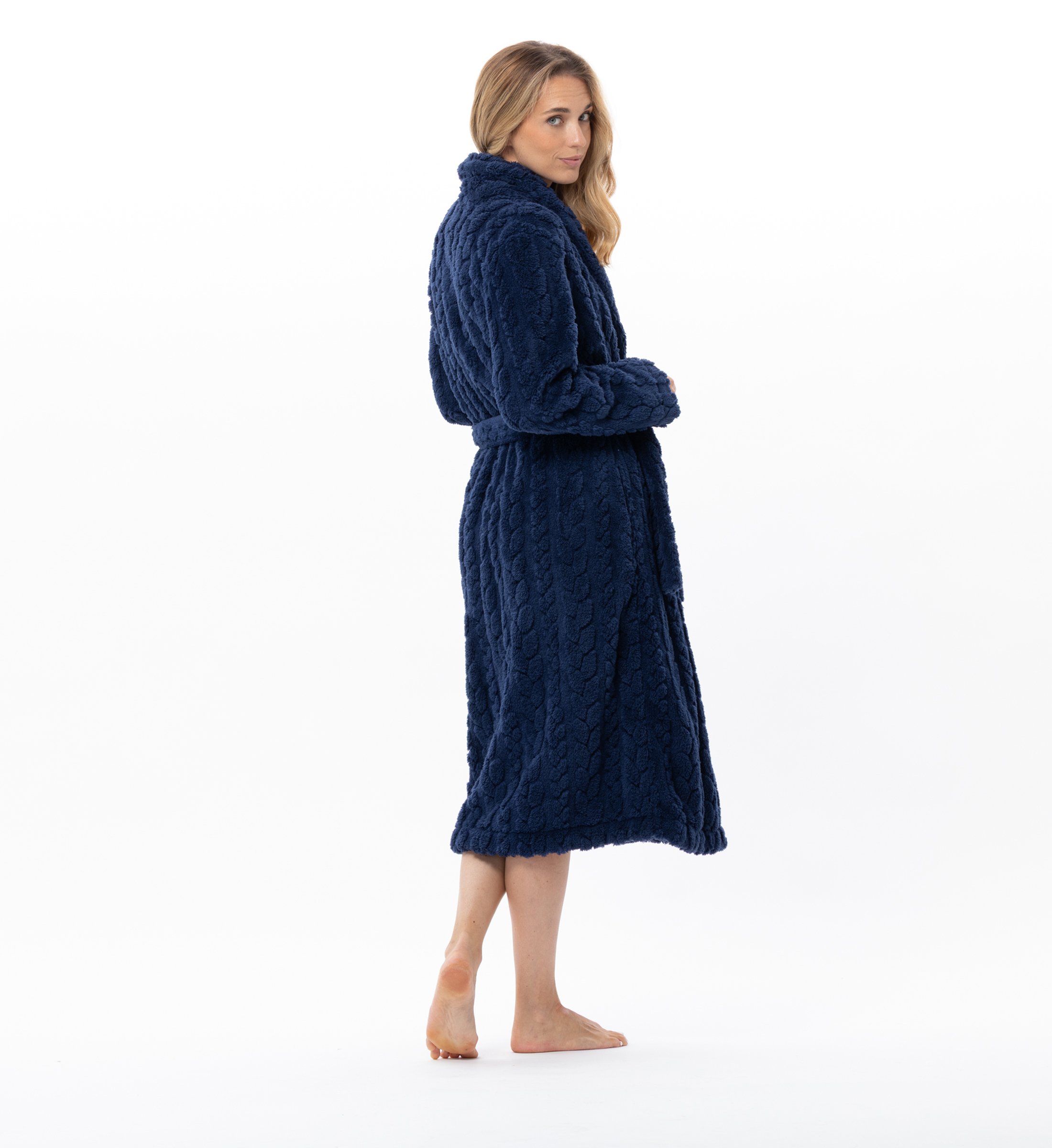 Crossed robe with braided effect LE CHAT Blue