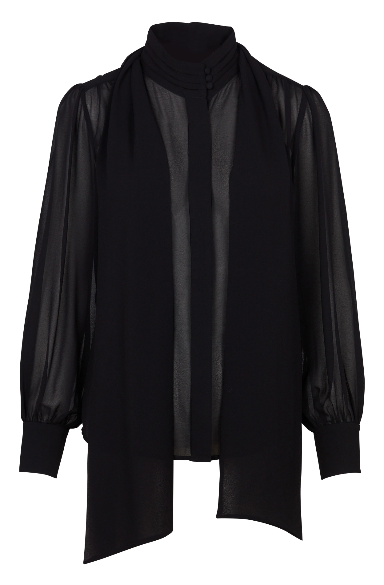 Fließende Bluse mit Schluppenkragen MAISON 123 Schwarz