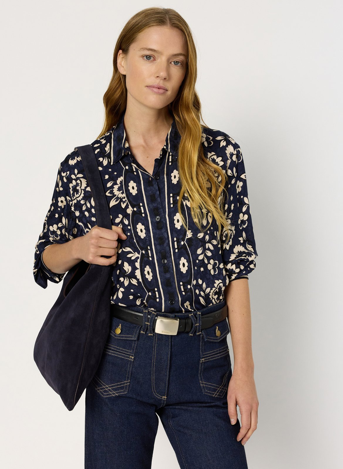 Sac porté épaule en cuir GERARD DAREL Bleu