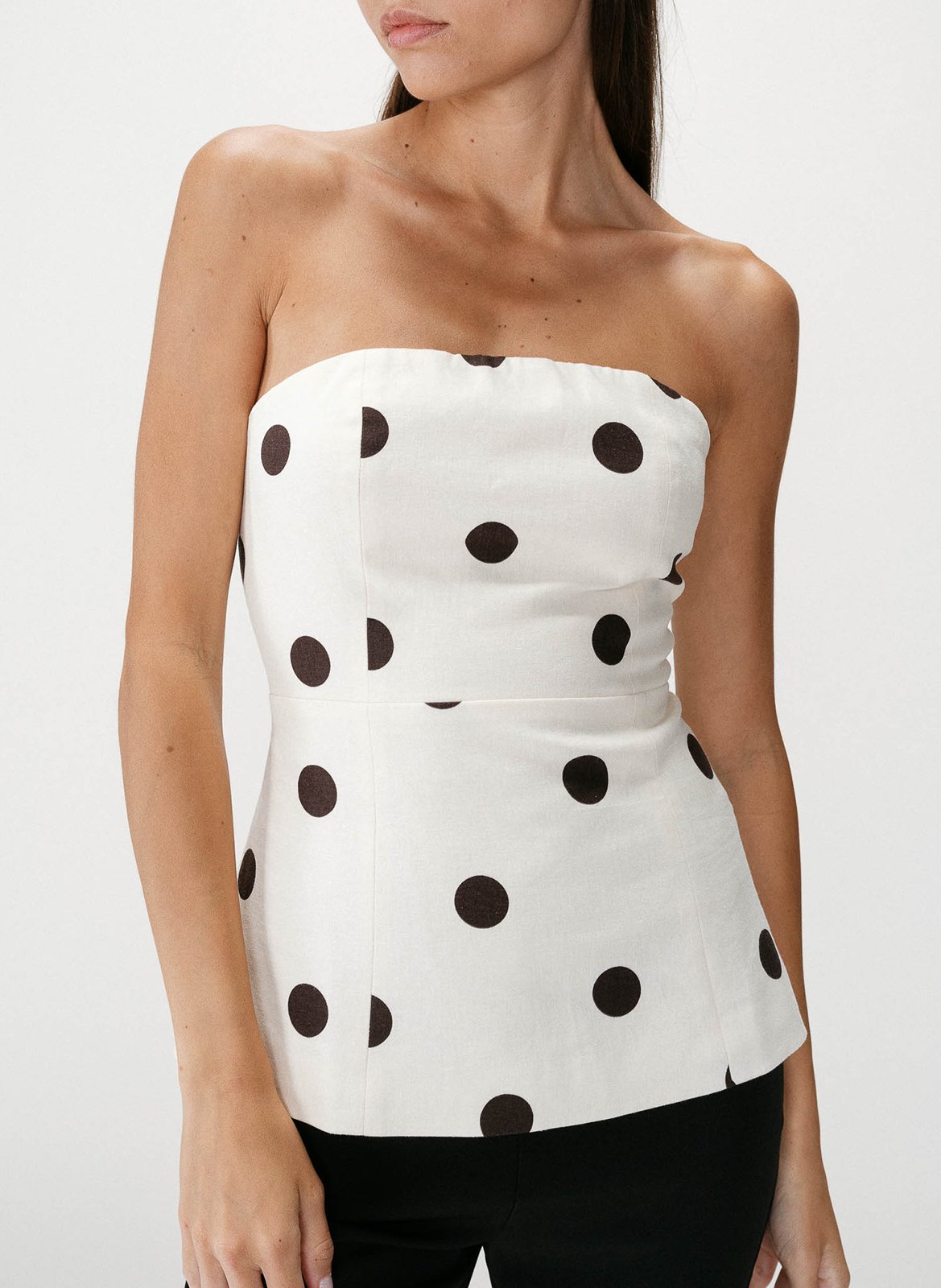 Top bustier en lin mélangé GRACE ET MILA Blanc