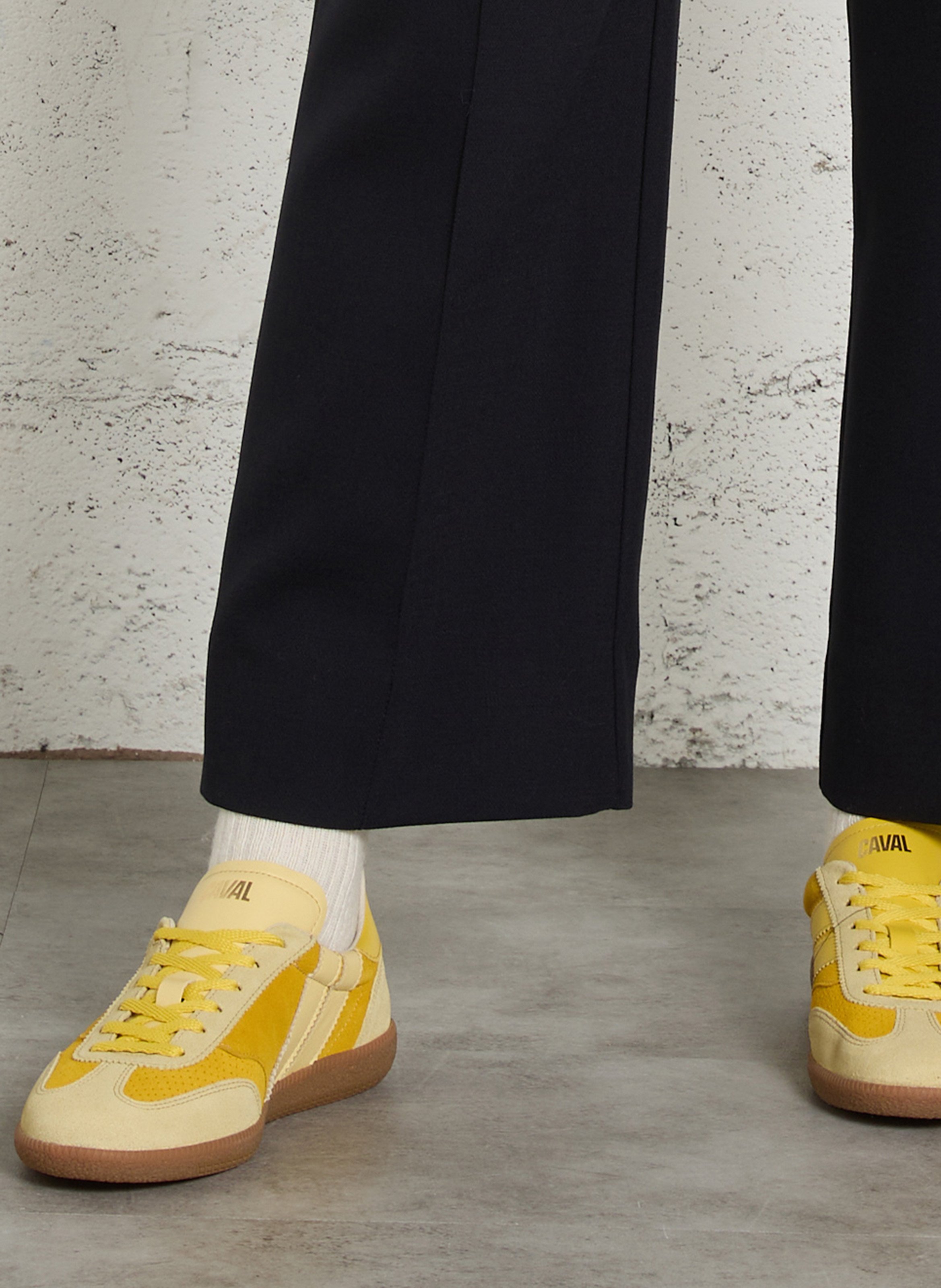 Suede leather low-top sneakers CAVAL Yellow