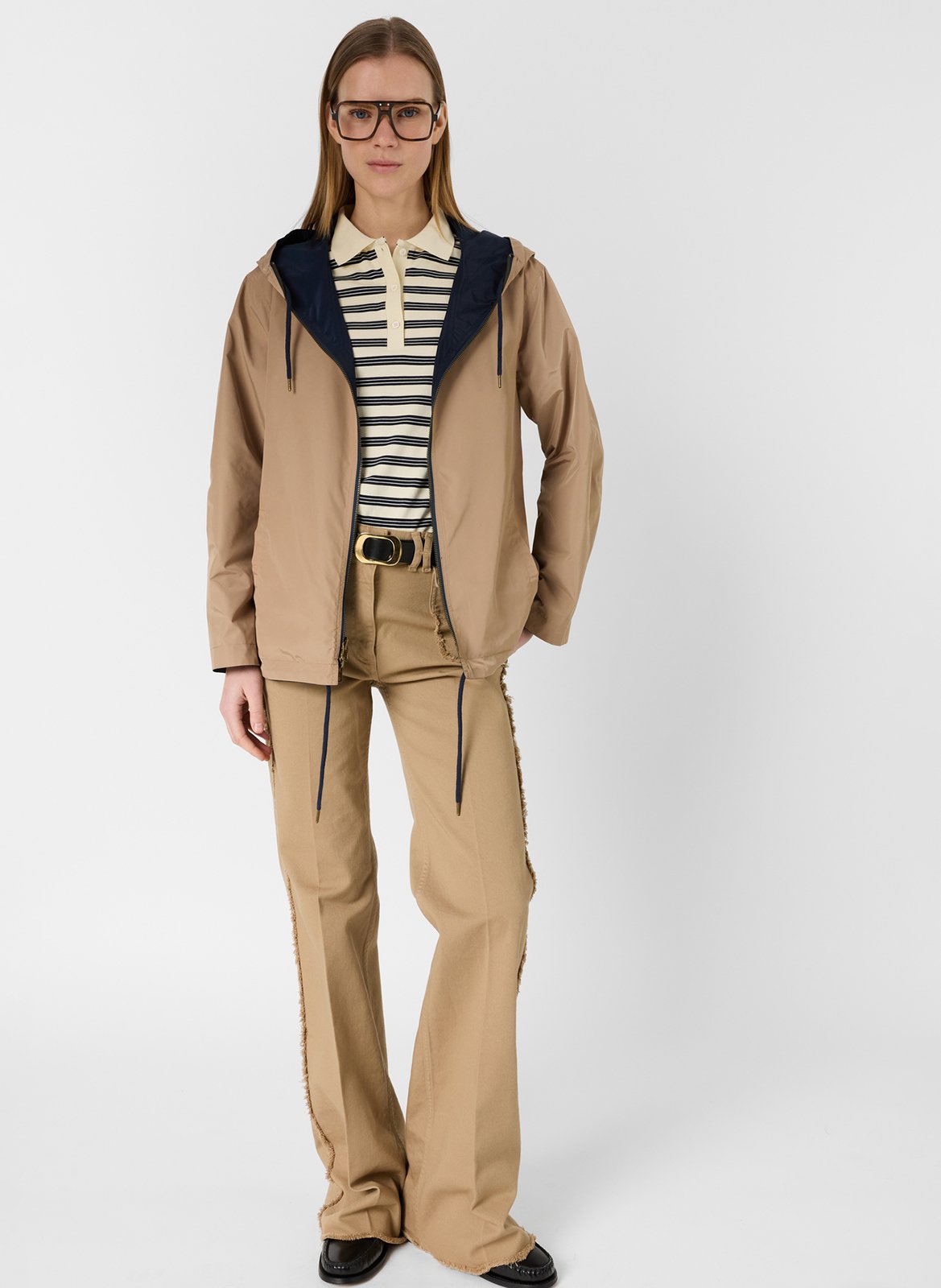 Straight reversible hooded parka GERARD DAREL Blue