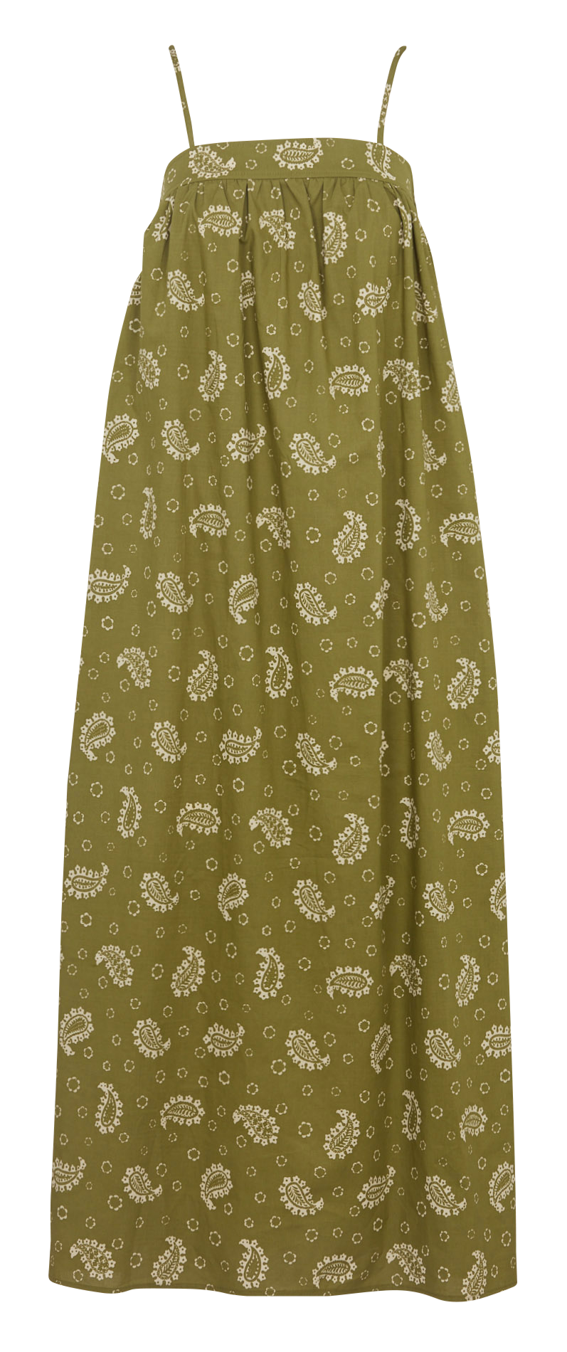 Robe ample imprimée à bretelles THE KORNER Kaki