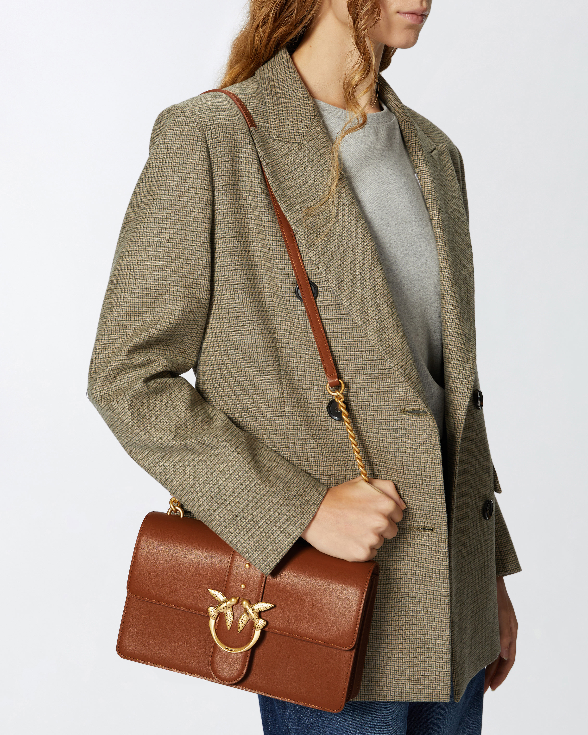 Classic love bag one simply PINKO Marron