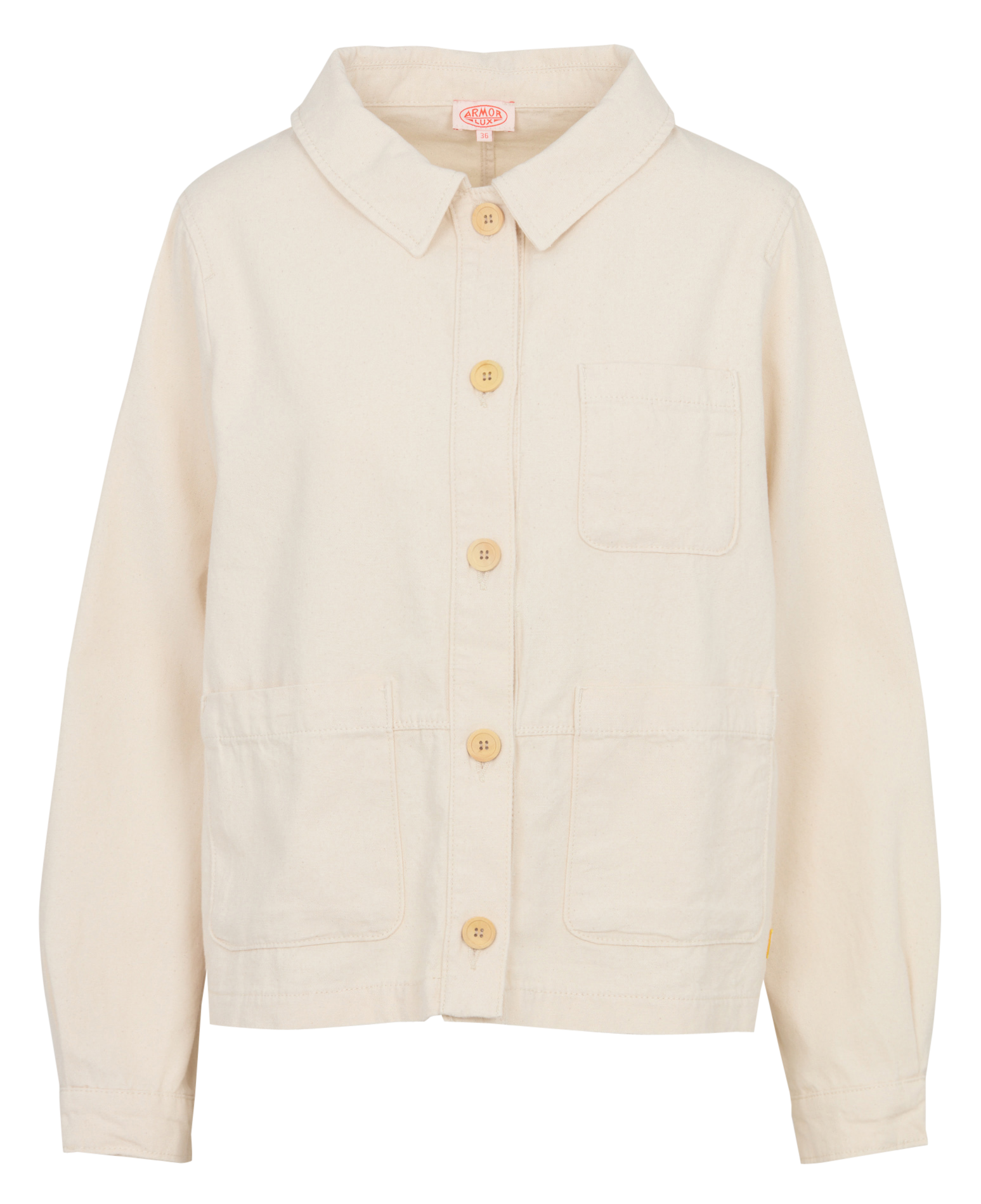 Solid cotton straight jacket with pockets ARMOR LUX Beige