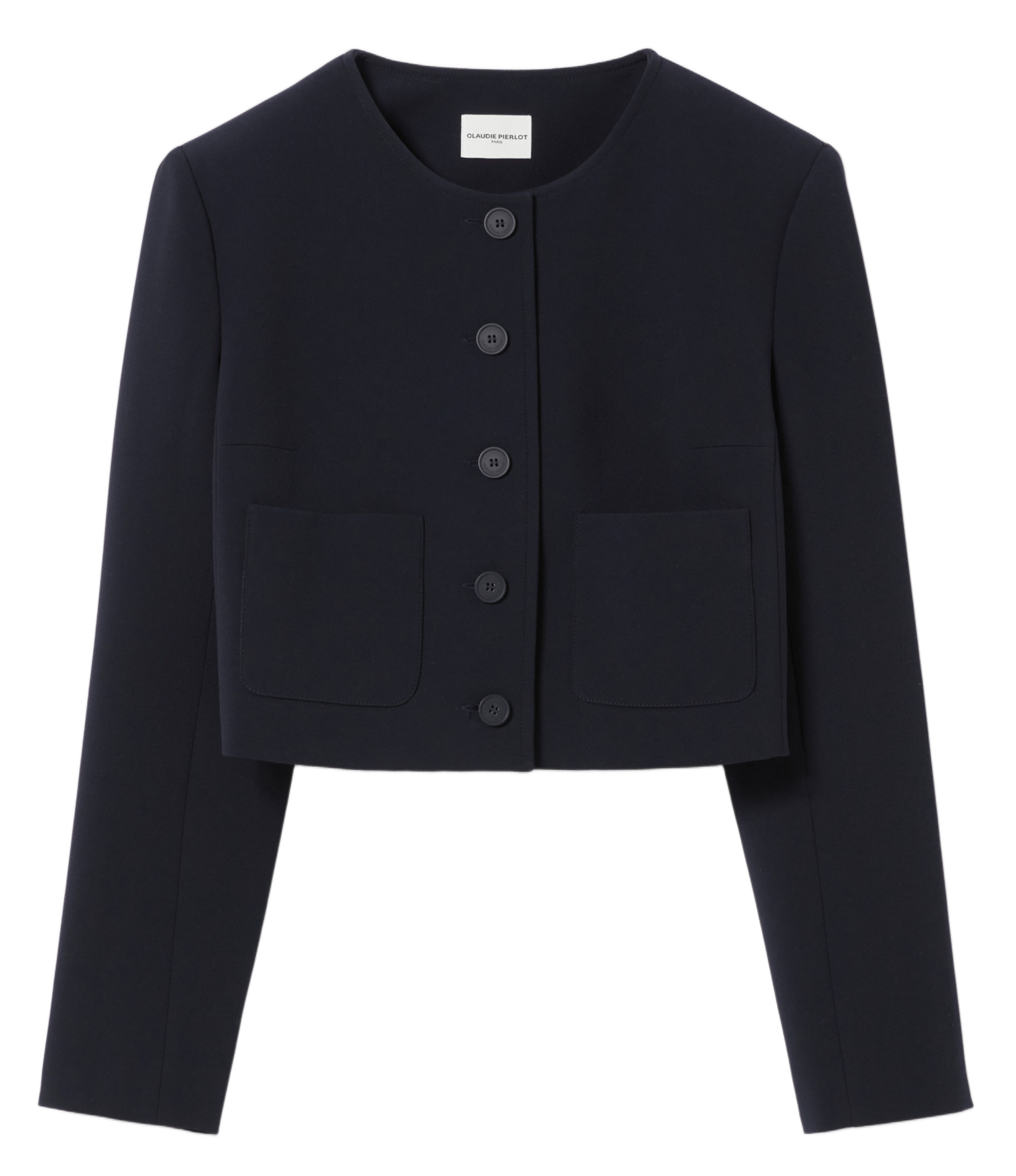 Veste boutonnée col rond unie CLAUDIE PIERLOT Bleu