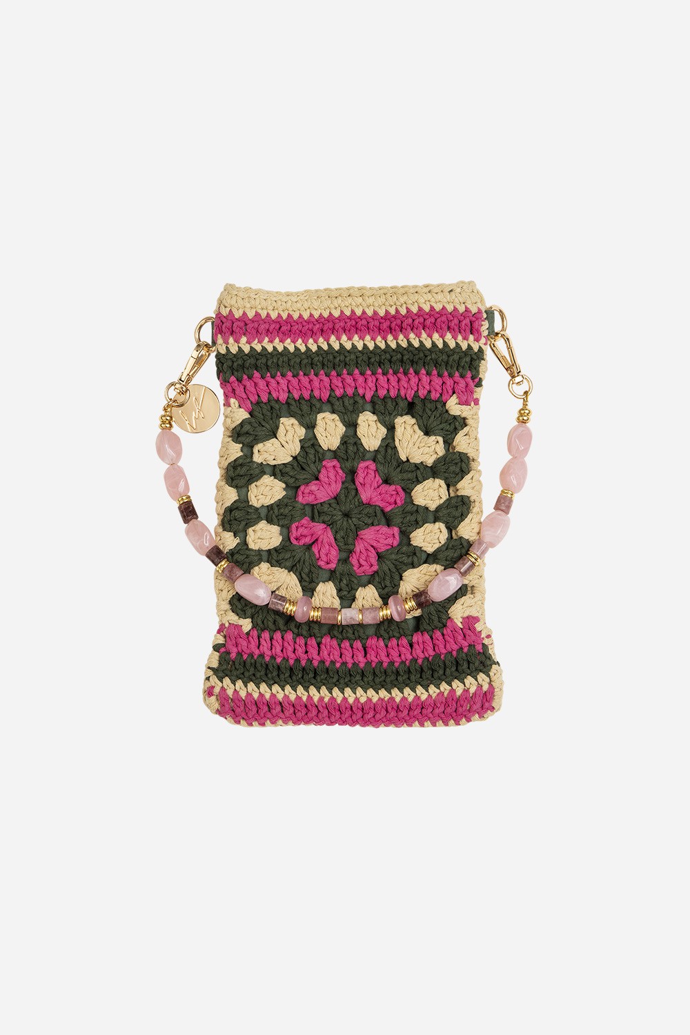 Universal crochet phone pouch LA COQUE FRANCAISE Green