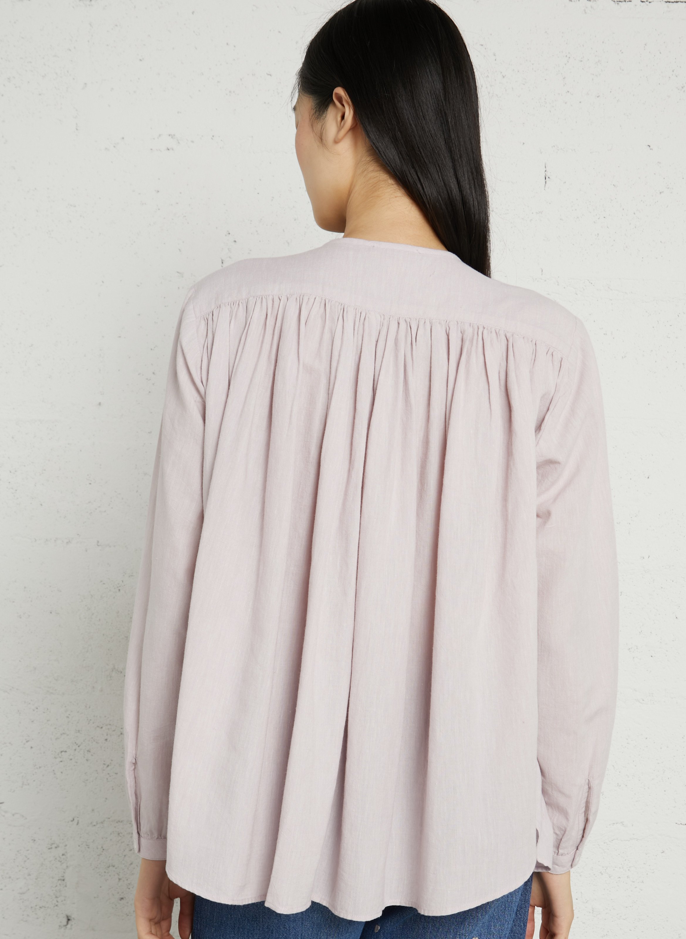 Baumwollbluse mit Rundhalsausschnitt FEEKA Violett