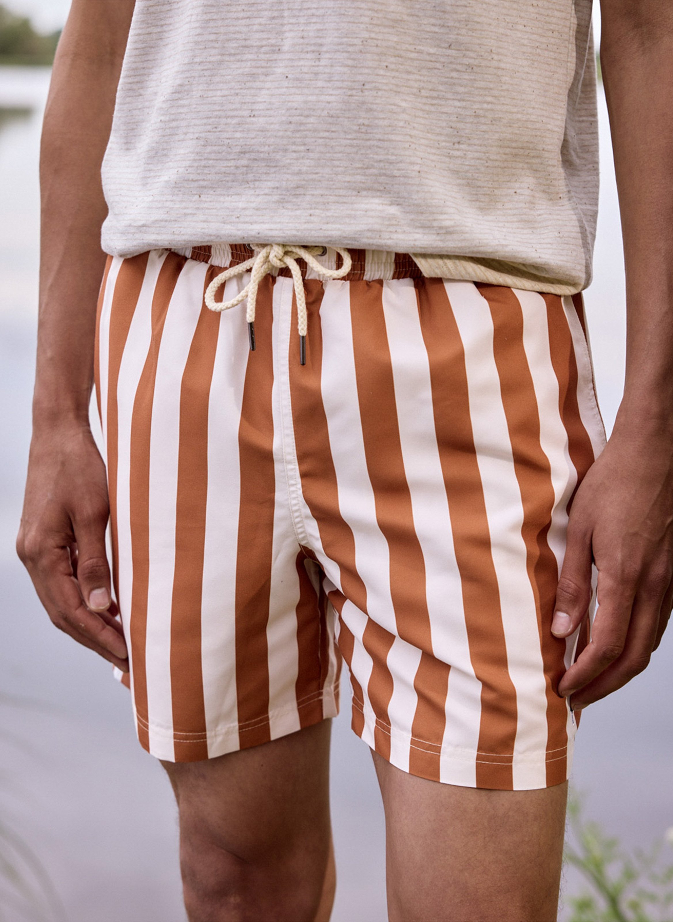 Gestreept bikinibroekje FAGUO Rood