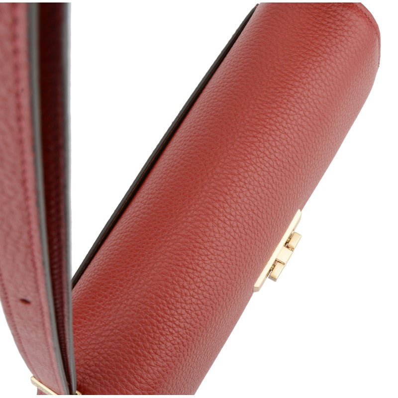 Crossbody bag in cowhide leather Red