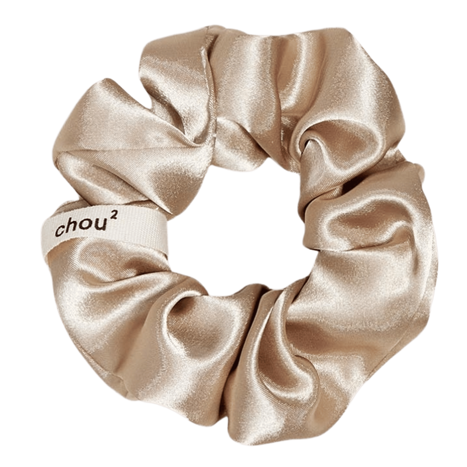 Chouchou en satin uni CHOU AU CARRE Beige