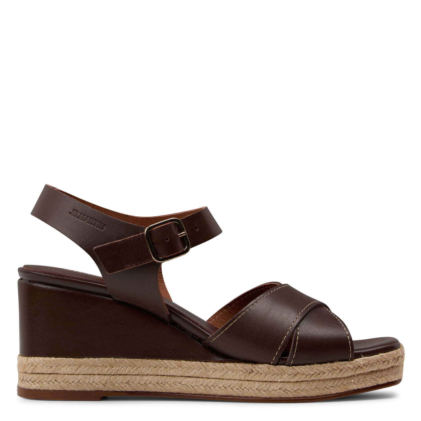 Fabia leather wedge sandals JB MARTIN Brown