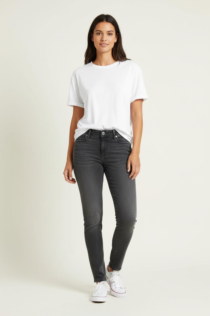 Cropped slim jeans with studs LEVI'S - Seconde main Grey