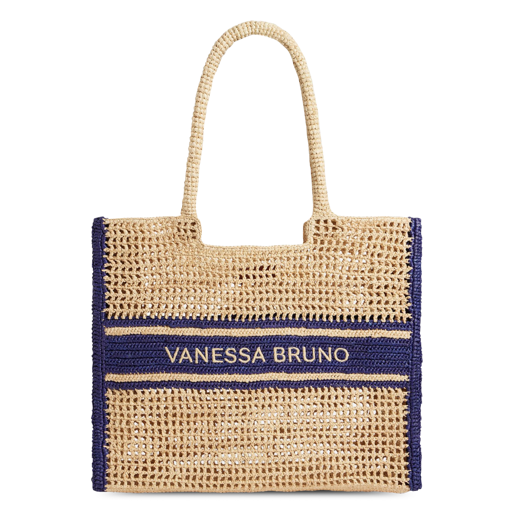 Bolso shopper de rafia VANESSA BRUNO Azul