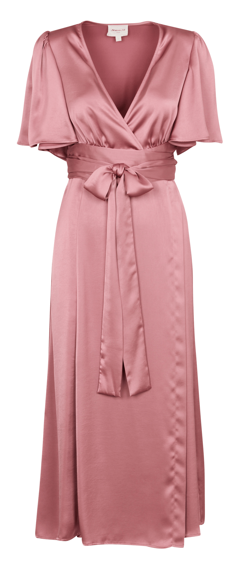Midi jurk met satijnen afwerking en V-hals MAISON 123 Roze