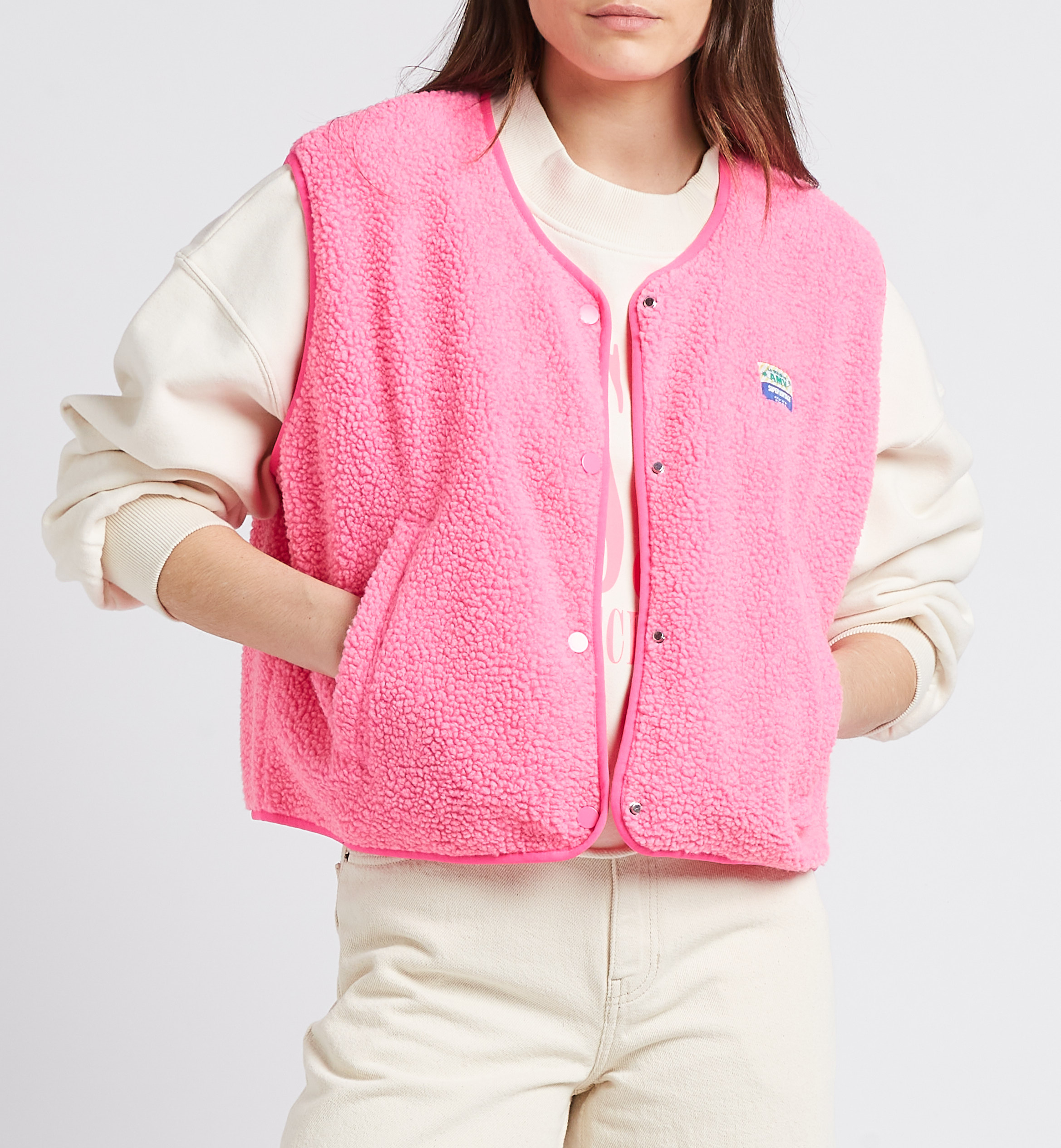 Weste aus Sweatstoff mit Rundhalskragen AMERICAN VINTAGE Rosa