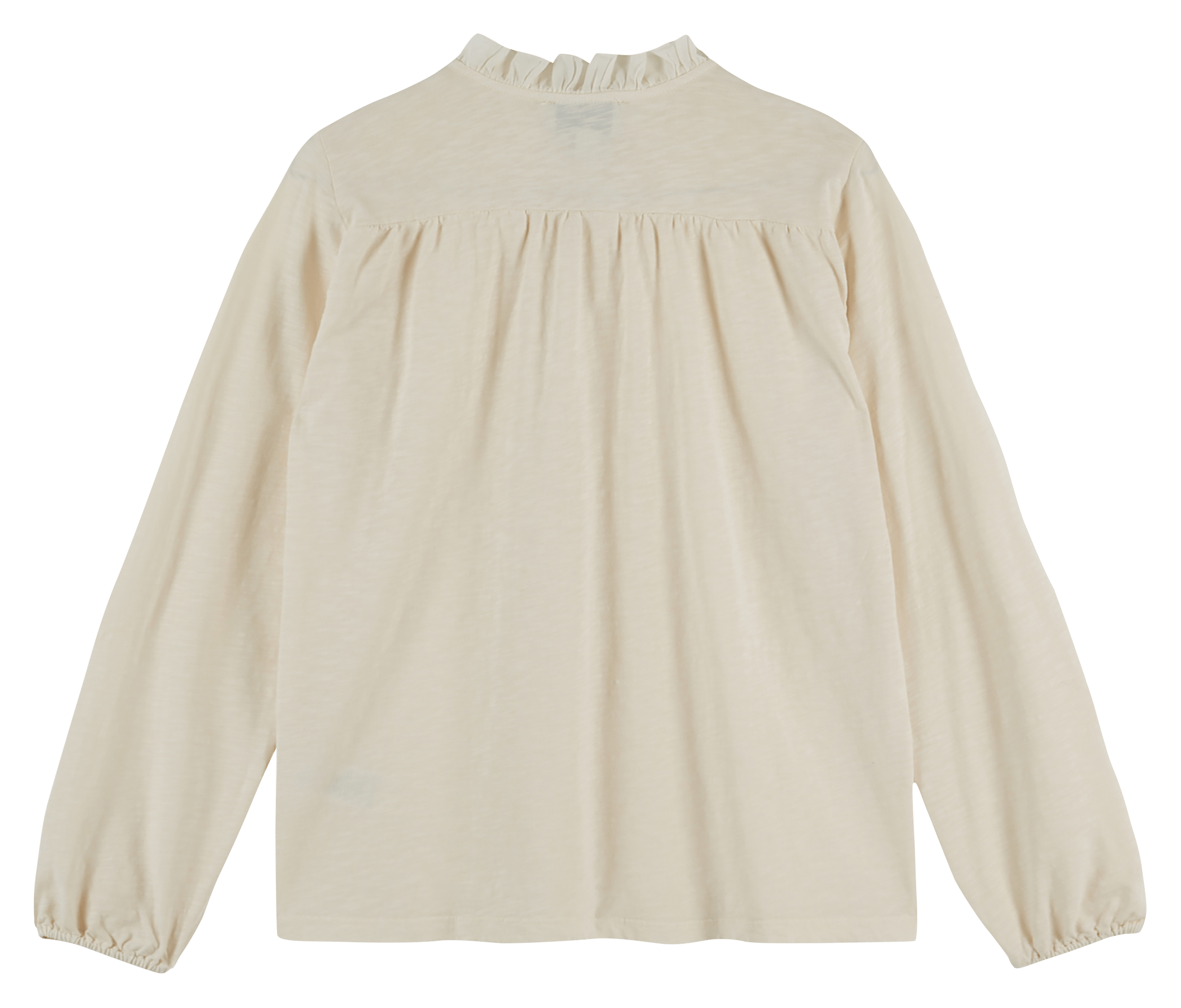 Blusa recta cuello redondo de algodón orgánico EMILE ET IDA Beige