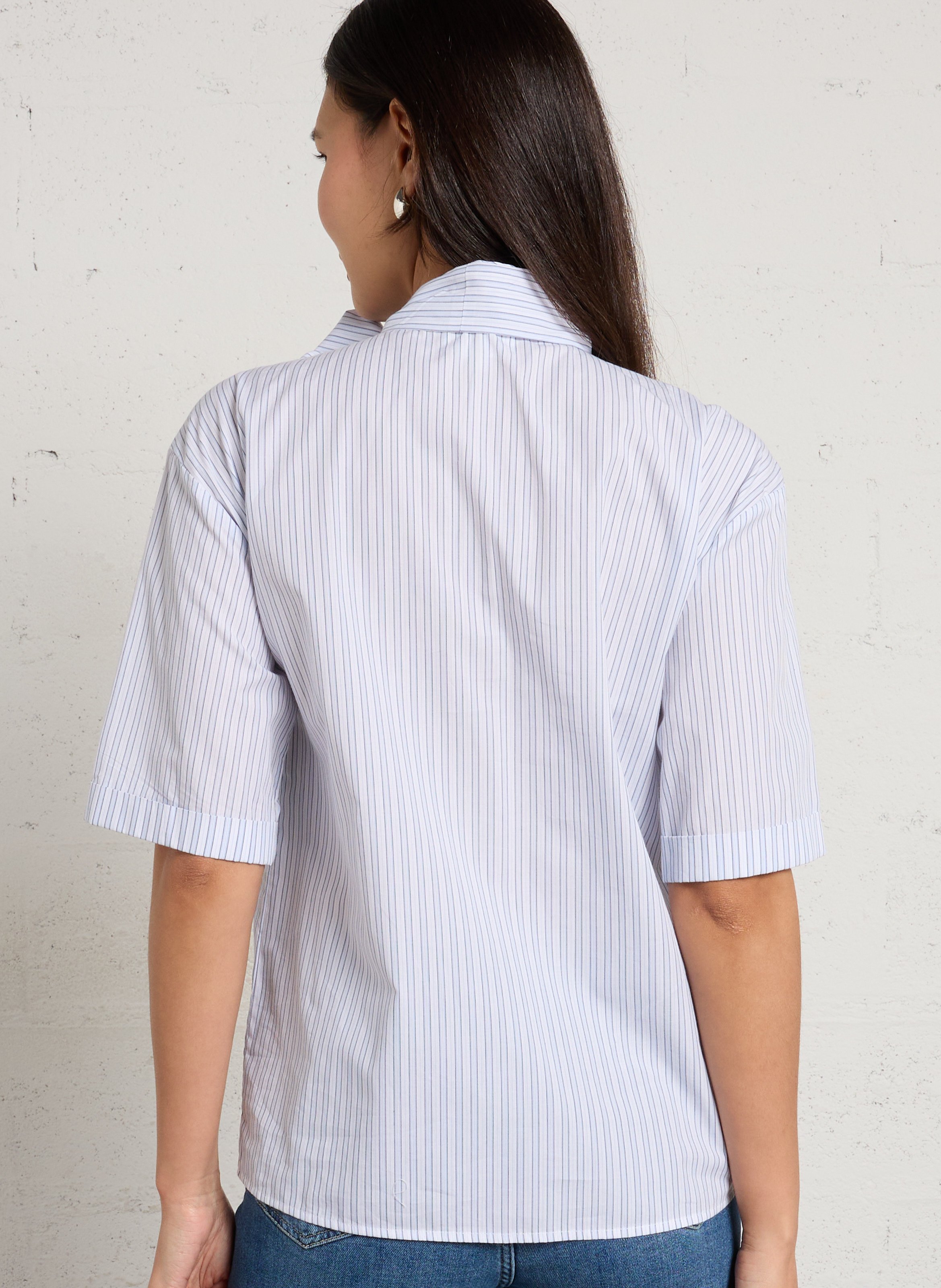 Chemisier droit en coton MAISON 123 Bleu