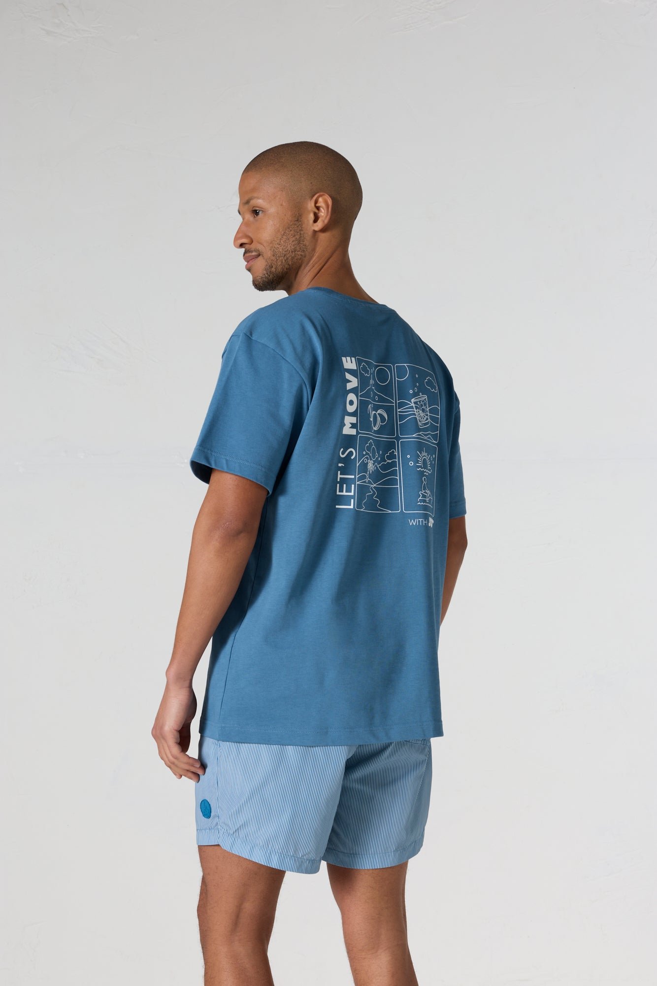 Round neck unisex printed kood t-shirt JOTT Blue